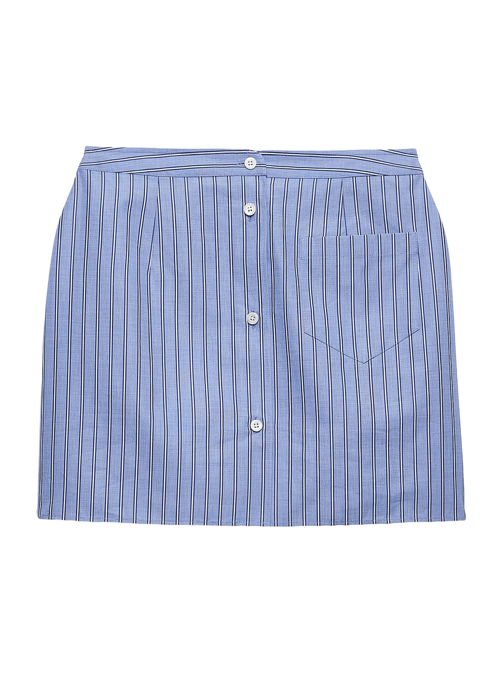 Prada Women's Striped Miniskirt - Blue