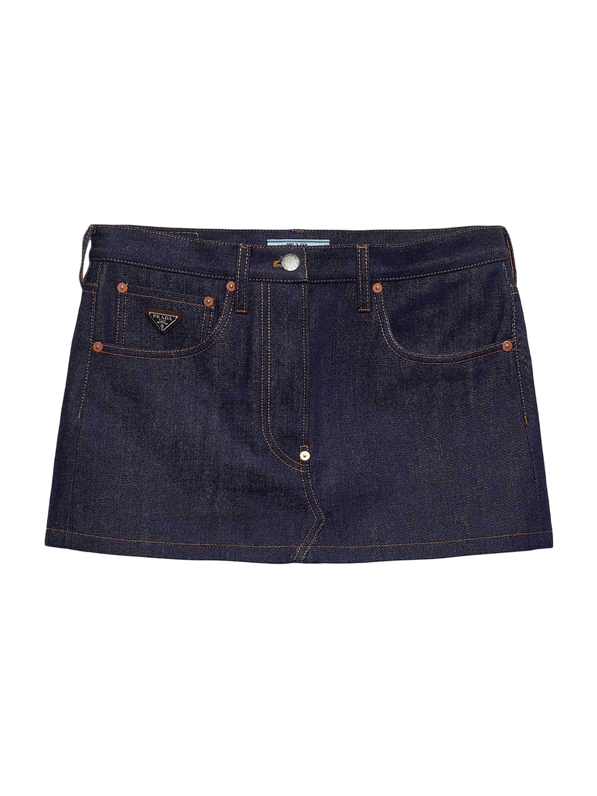 Prada Women's Miniskirt in Selvedge Denim - Blue