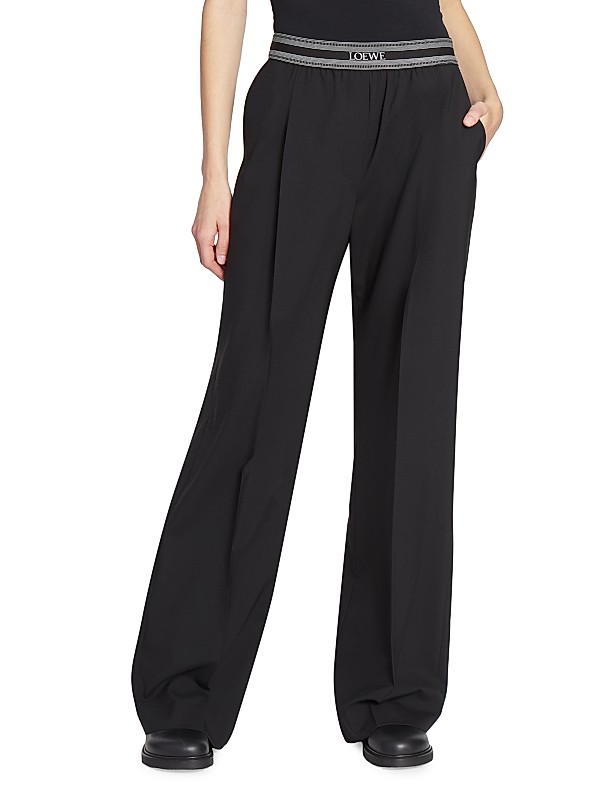 Shop LOEWE Logo Wool-Blend Trousers | Saks Fifth Avenue Shop LOEWE Logo Wool-Blend Trousers | Saks Fifth Avenue