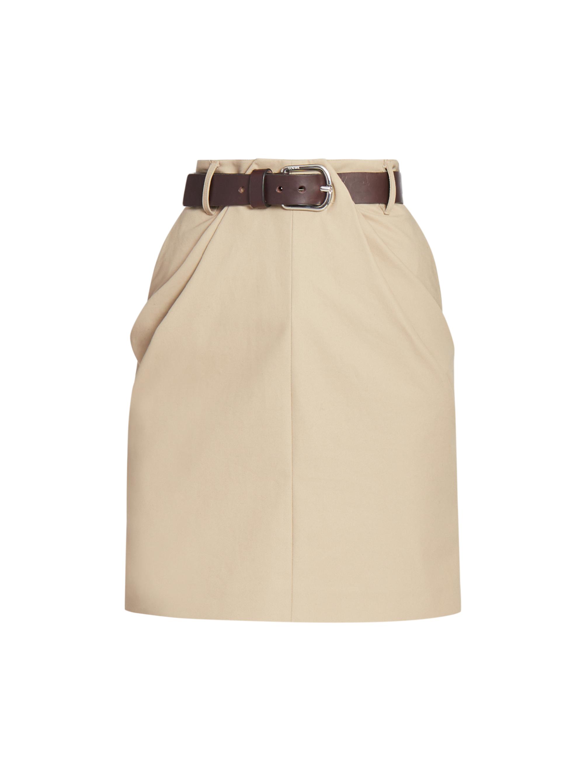 LOEWE Women's Draped Belted Miniskirt - Taos Taupe