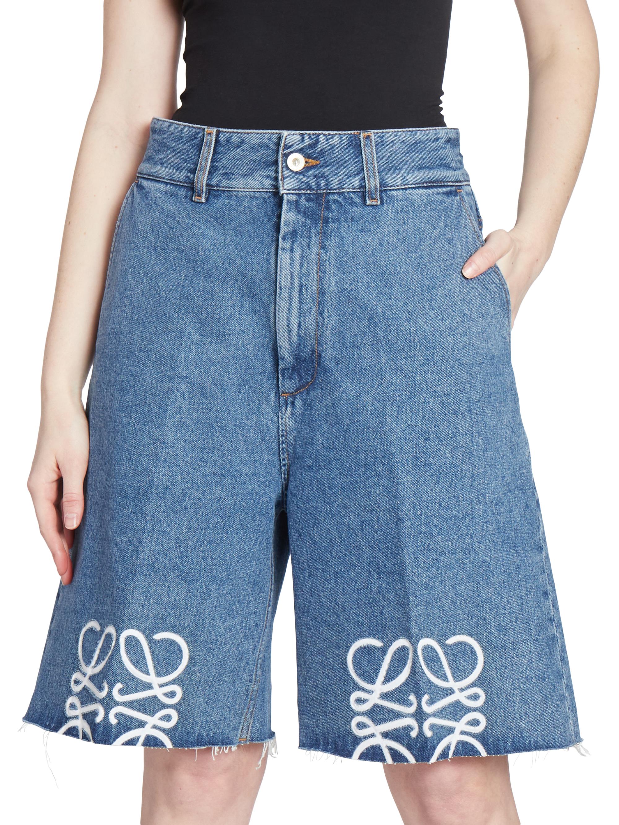 LOEWE Anagram Denim Shorts | Saks Fifth Avenue