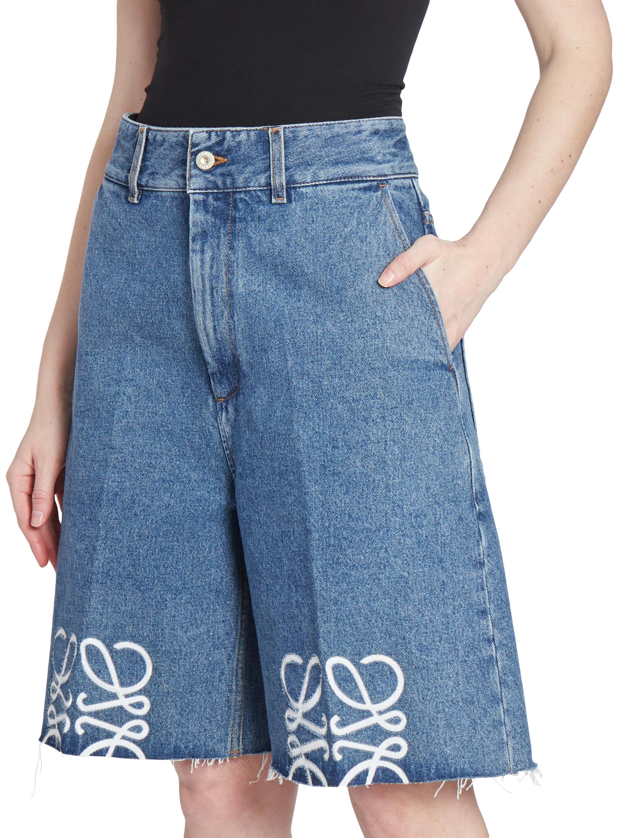 LOEWE Anagram Denim Shorts | Saks Fifth Avenue