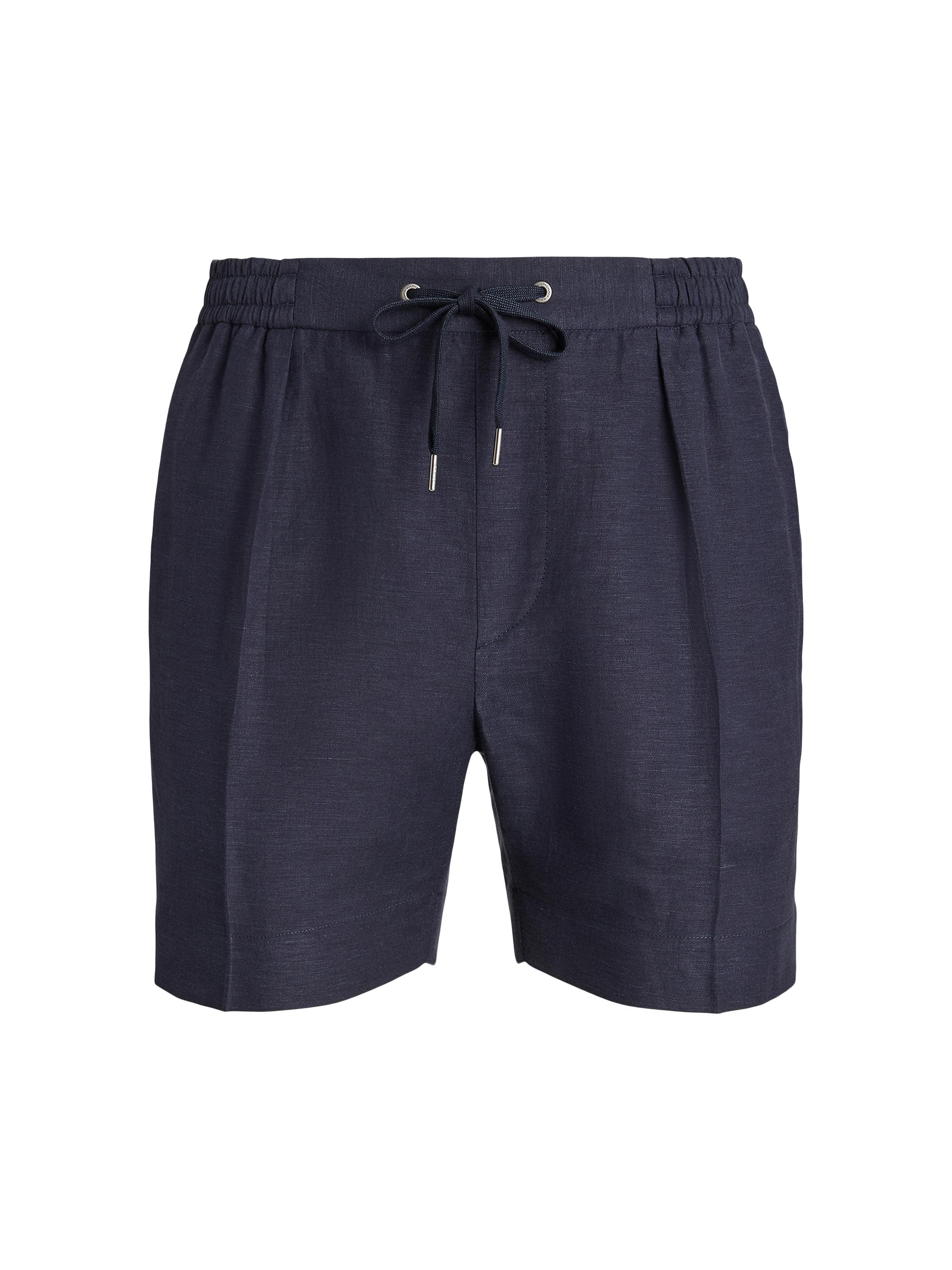 Ralph Lauren Purple Label Men's Silk & Linen-Blend Drawstring Shorts - Classic Chairman Navy