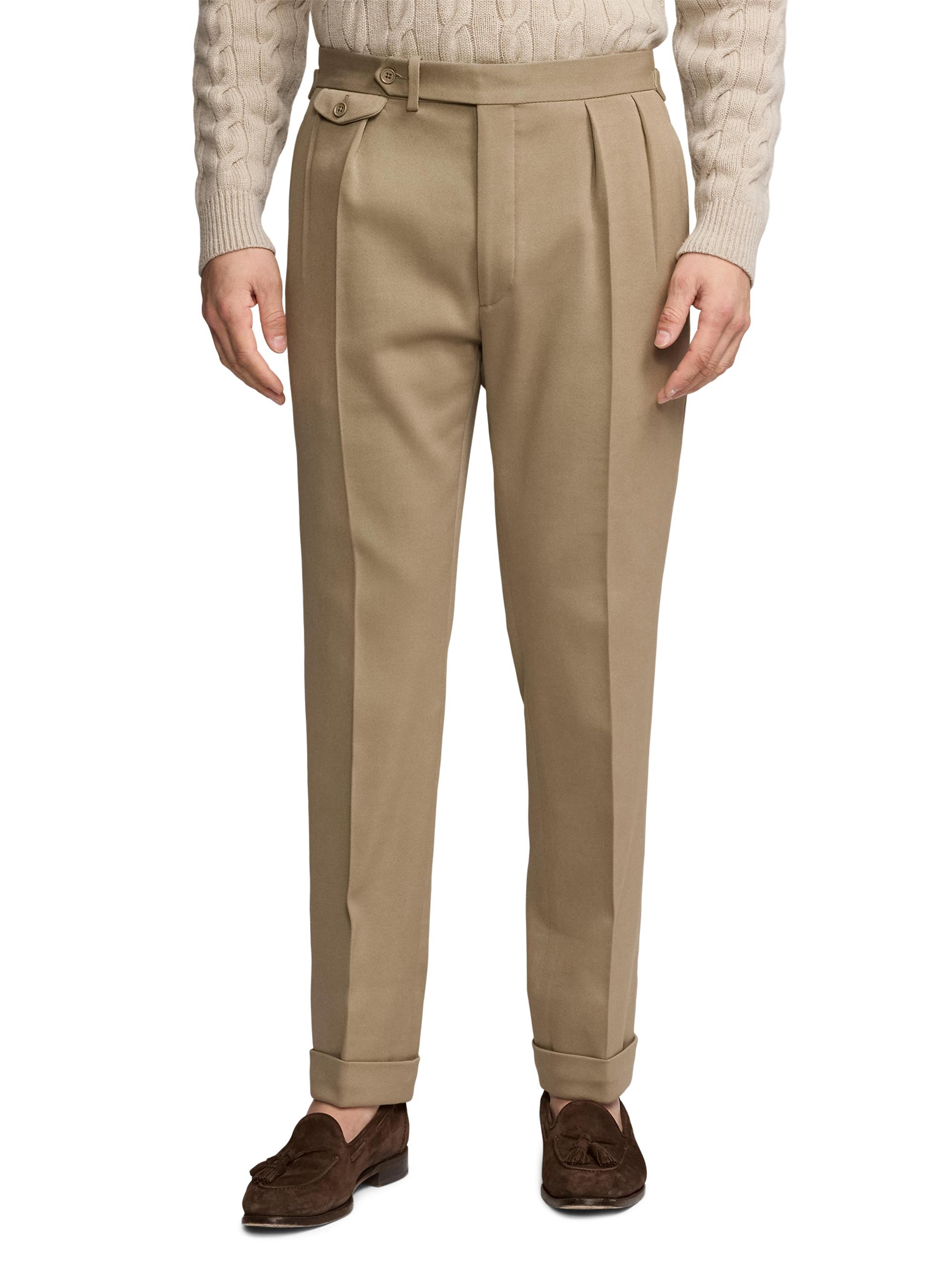 Shop Ralph Lauren Purple Label Cavalry Twill Pleated Trousers 