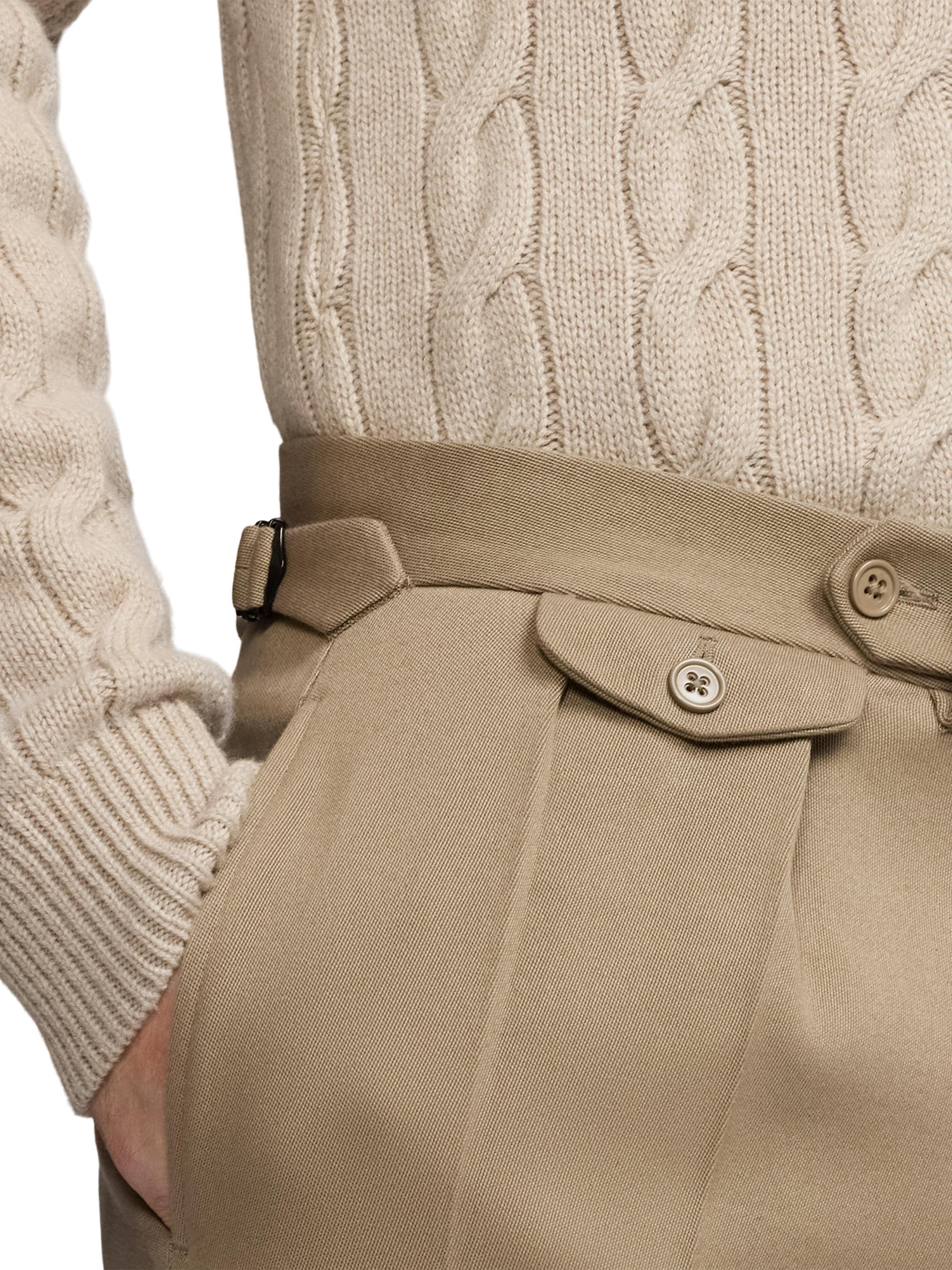 Shop Ralph Lauren Purple Label Cavalry Twill Pleated Trousers 