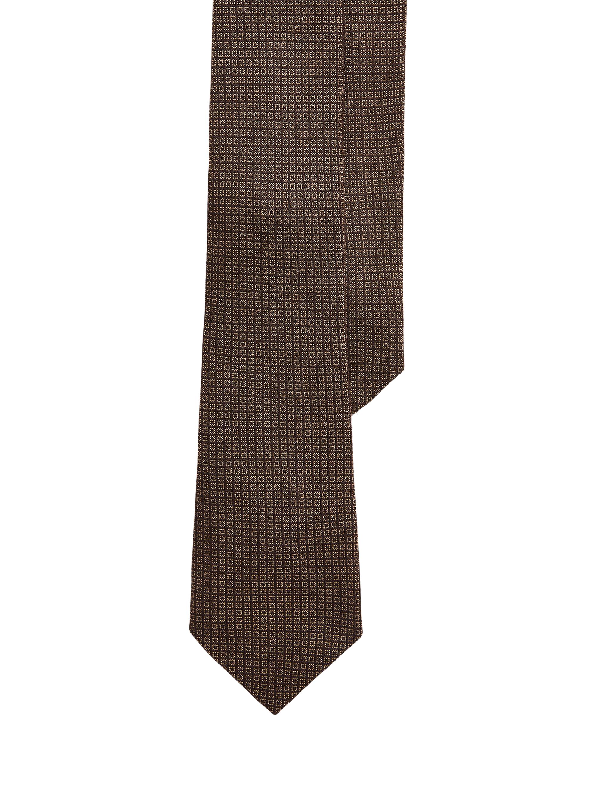 Ralph Lauren Purple Label Men's Geometric Silk-Cashmere Tie - Brown