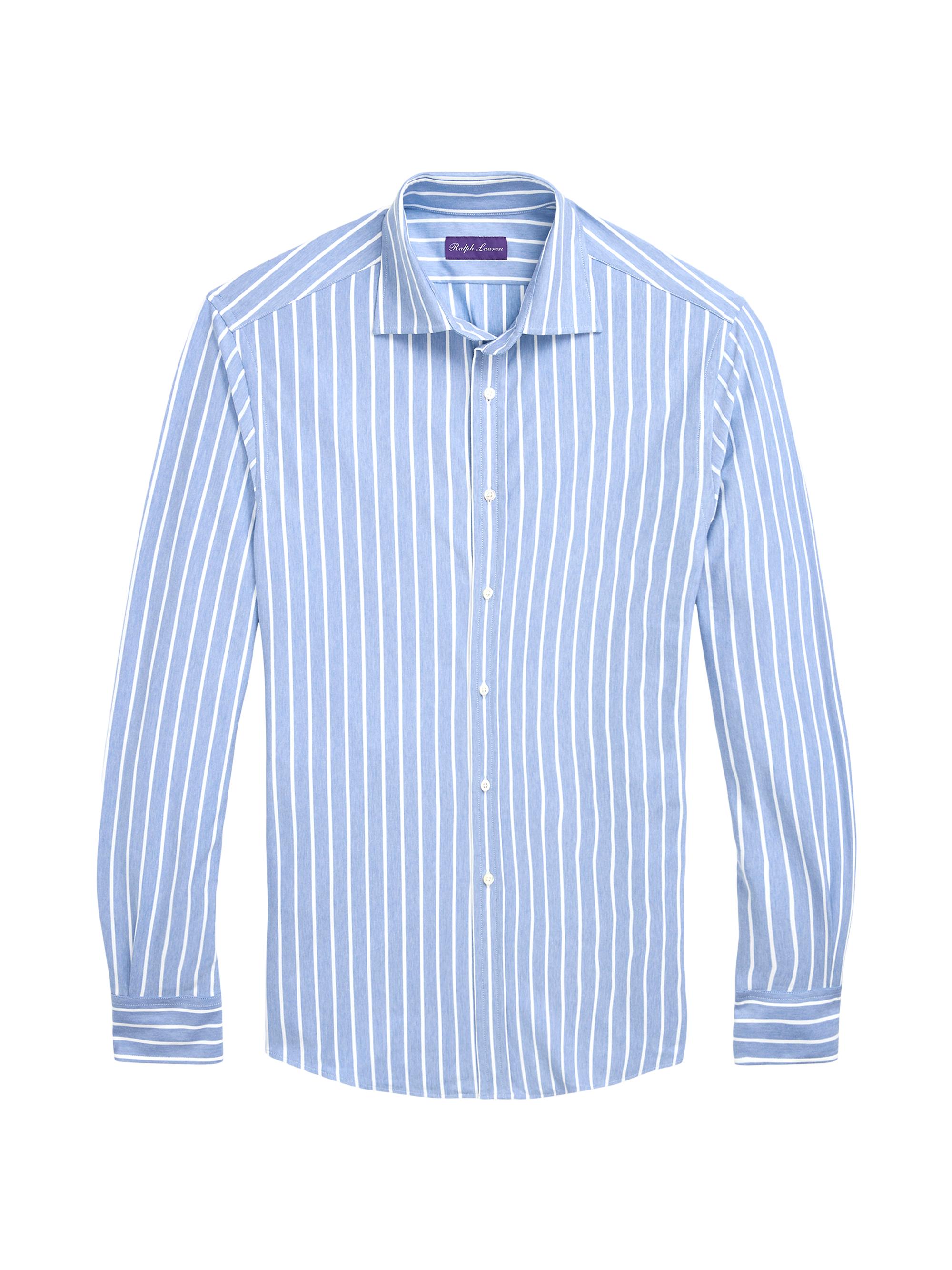 Ralph Lauren Purple Label Men's Aston Striped Dress Shirt - Blue White