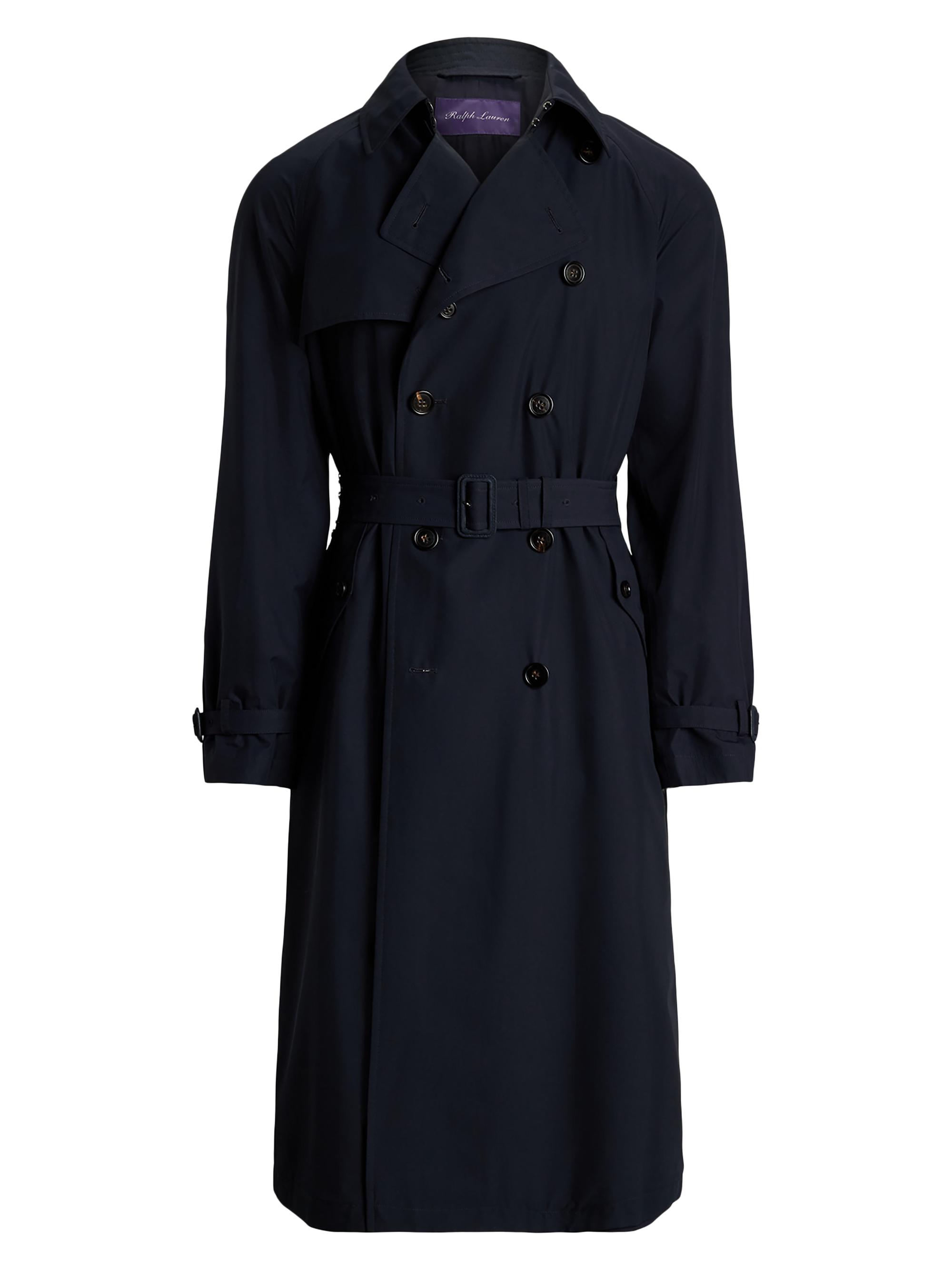 Ralph Lauren Purple Label Men's Silk Double-Breasted Trench Coat - Classic Chairman Navy