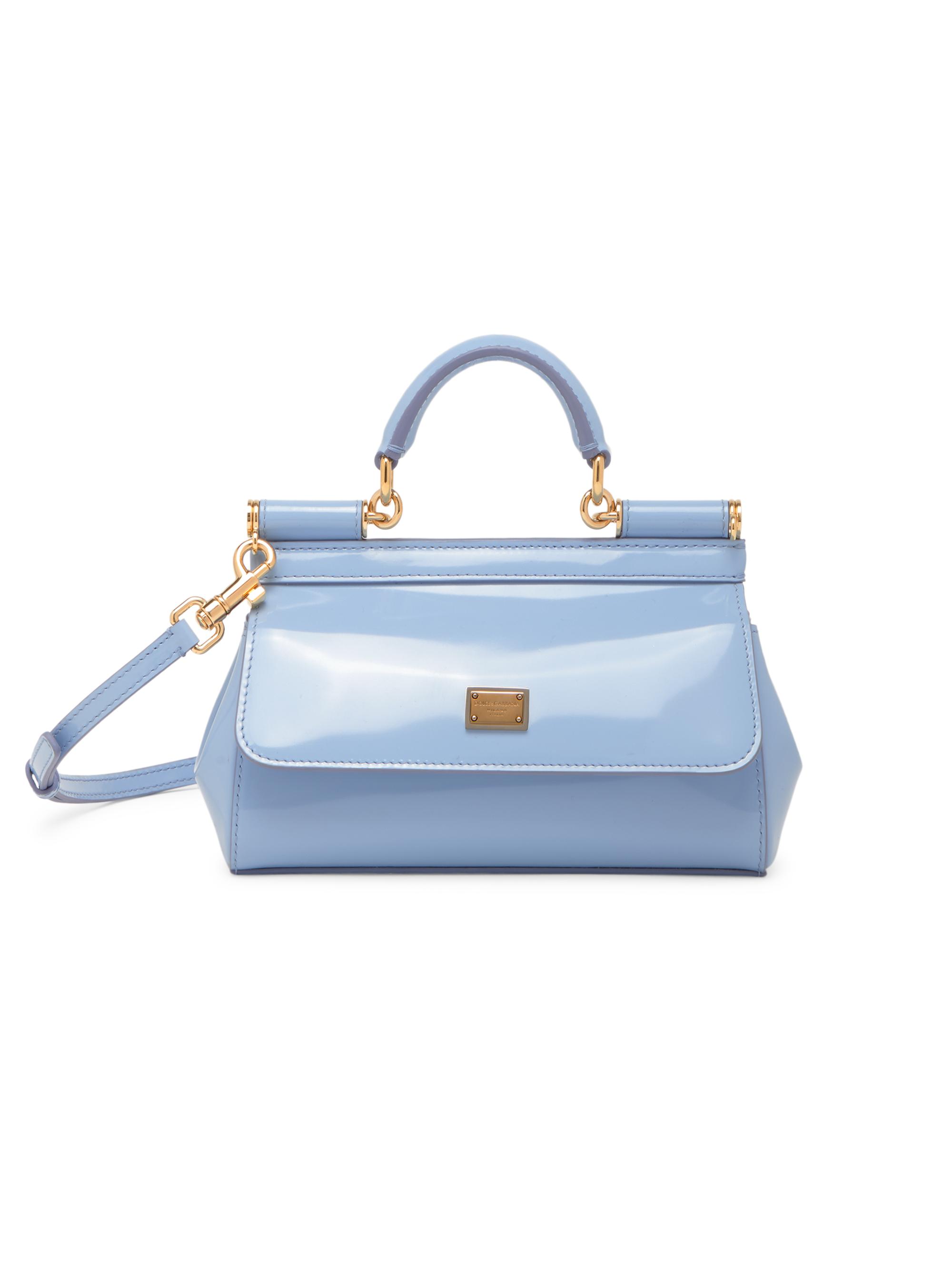 Dolce & Gabbana Women's Sicily Leather Top Handle Bag - Light Blue