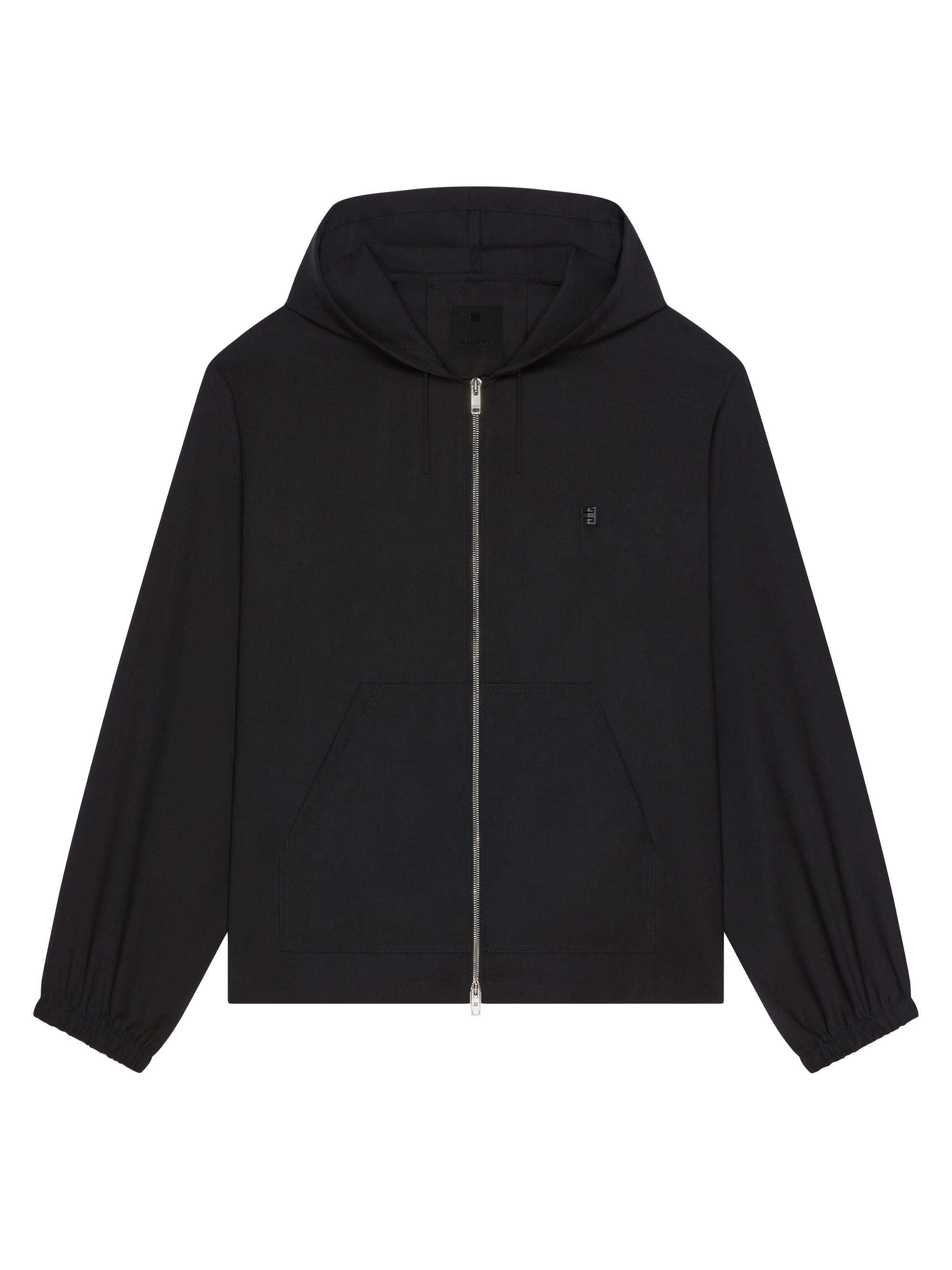 Givenchy Men's Plage Zipped Hoodie in Wool with 4G Detail - Black