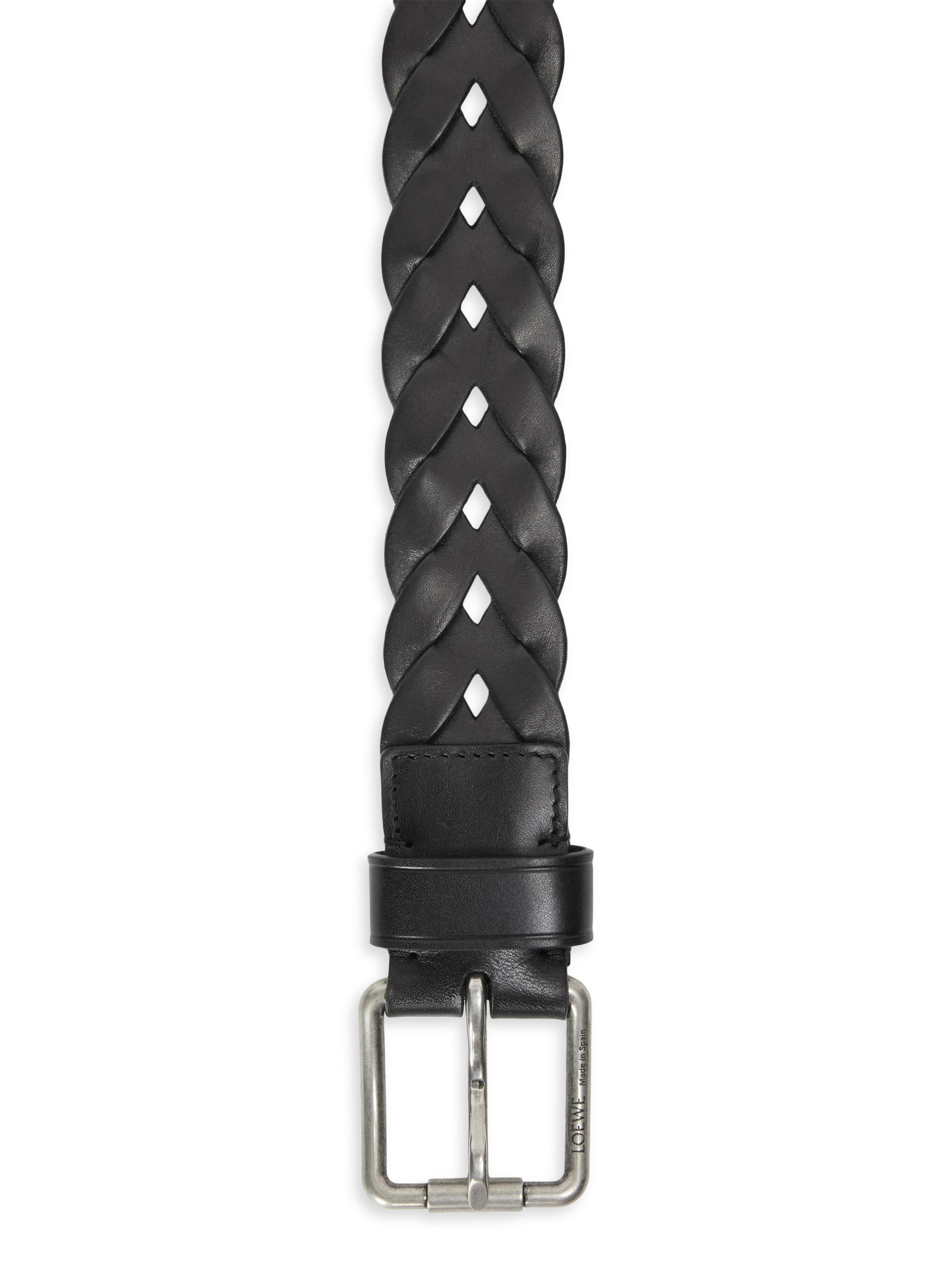 LOEWE Roller Curve Woven Leather Belt | Saks Fifth Avenue