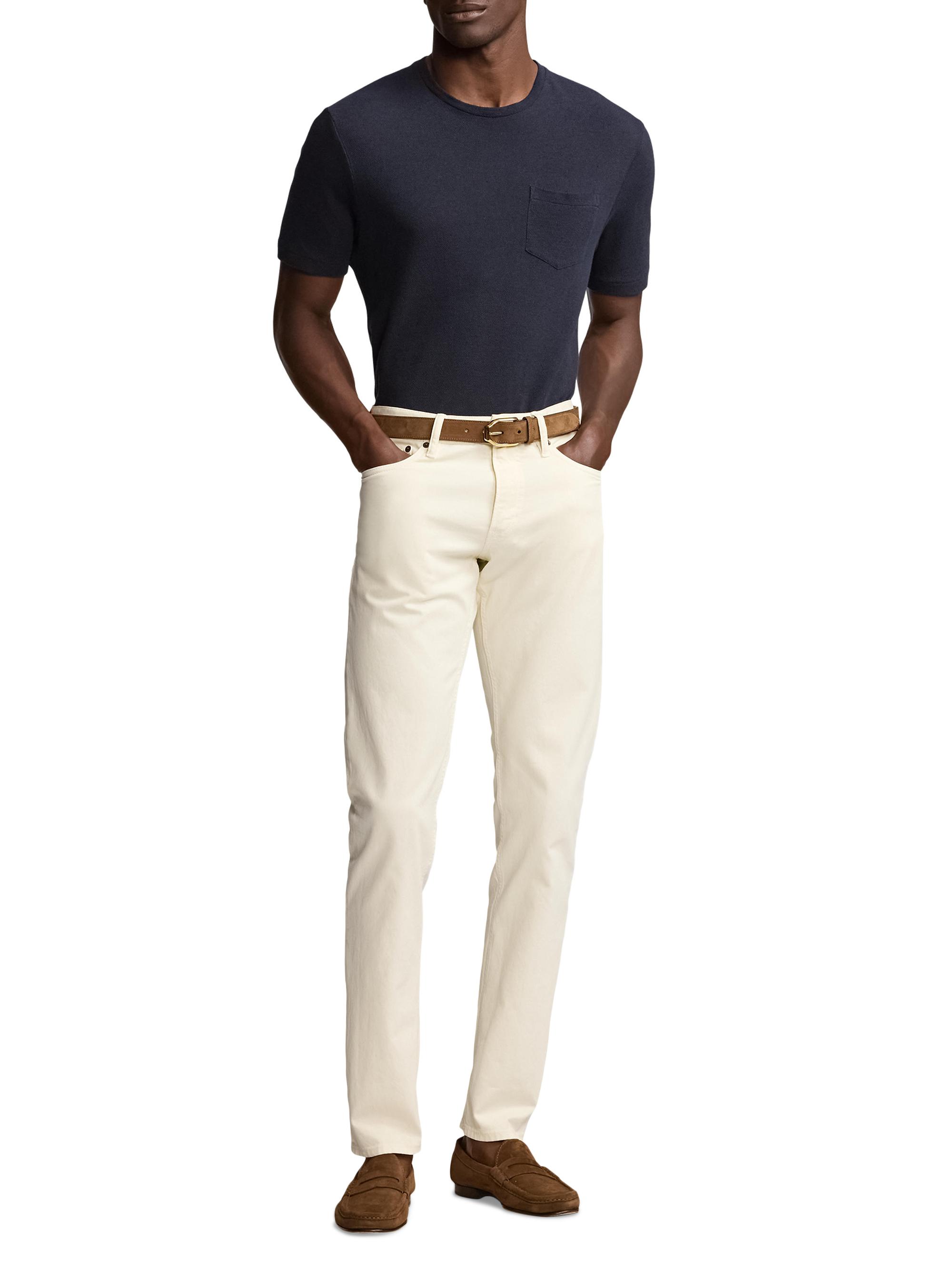 Ralph Lauren Purple Label Men's Linen & Cotton-Blend Crewneck T-Shirt - Classic Chairman Navy