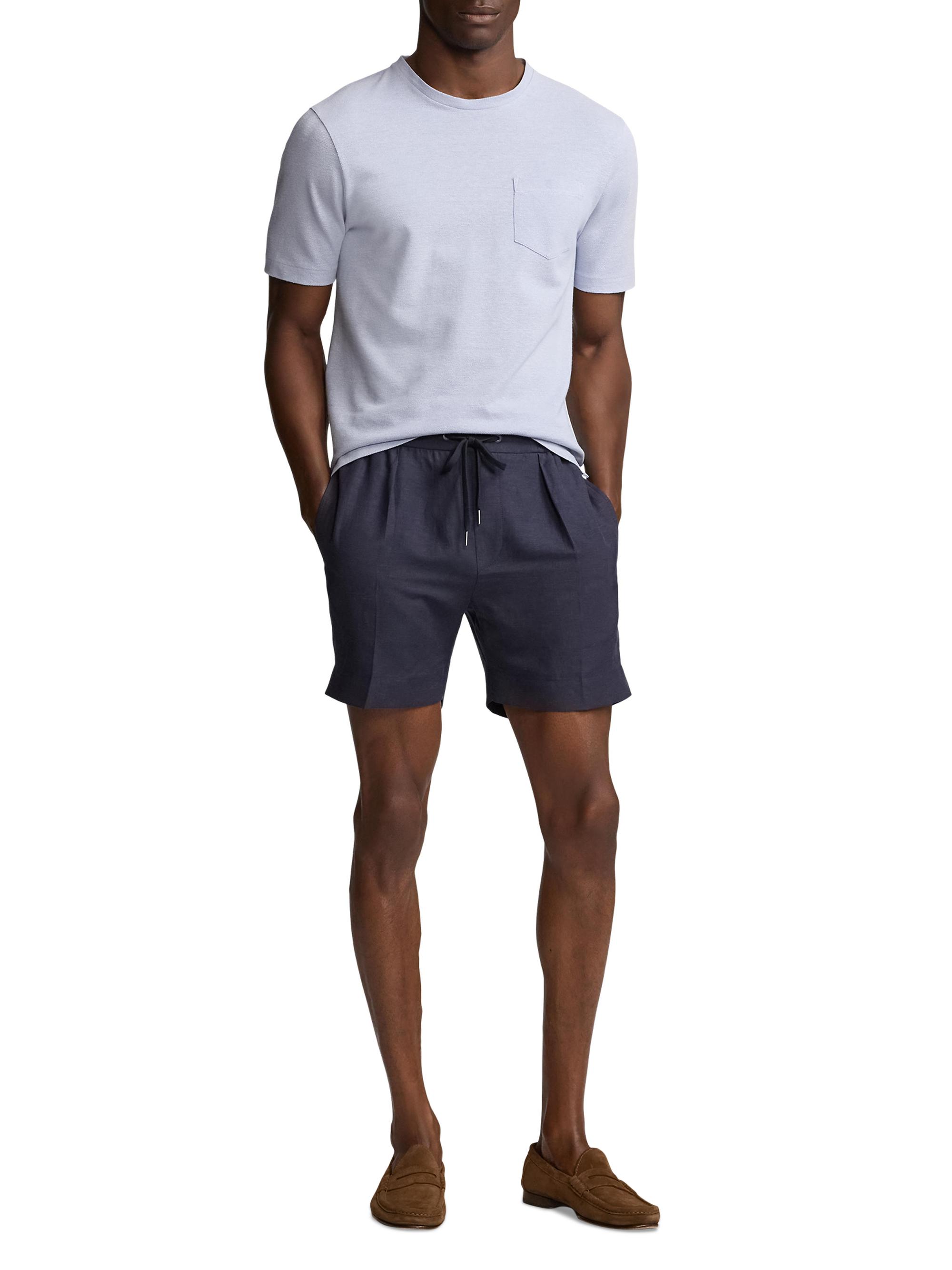 Ralph Lauren Purple Label Men's Linen & Cotton-Blend Crewneck T-Shirt - Soft Blue