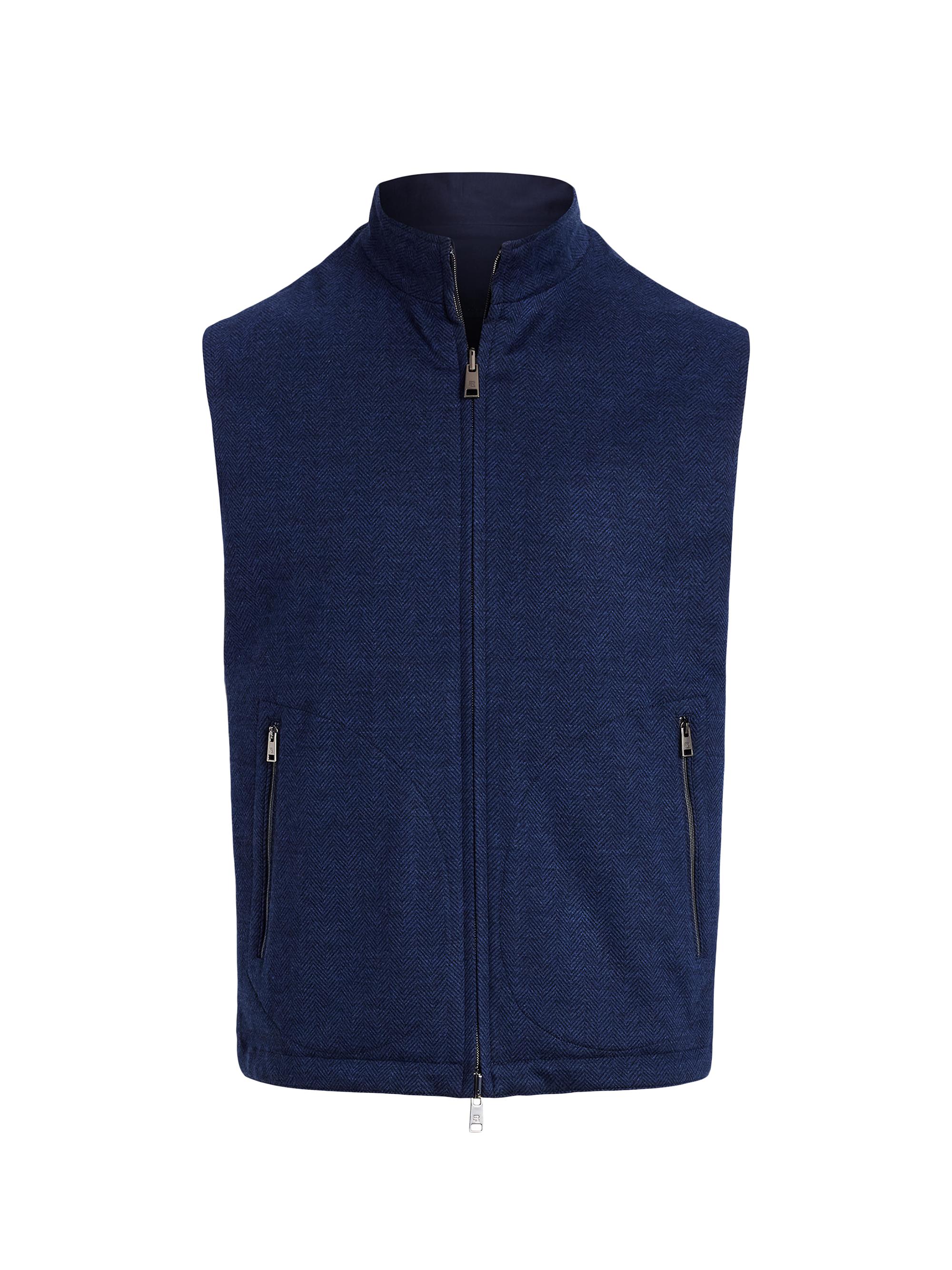 Ralph Lauren Purple Label Men's Houndstooth Reversible Vest - Navy Houndstooth
