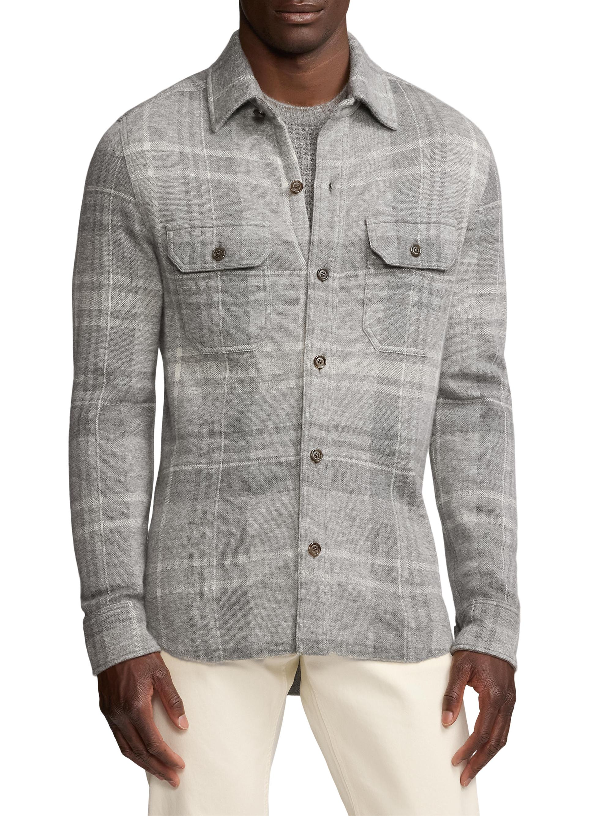 Ralph Lauren Purple Label Plaid Cashmere-Blend Overshirt | Saks