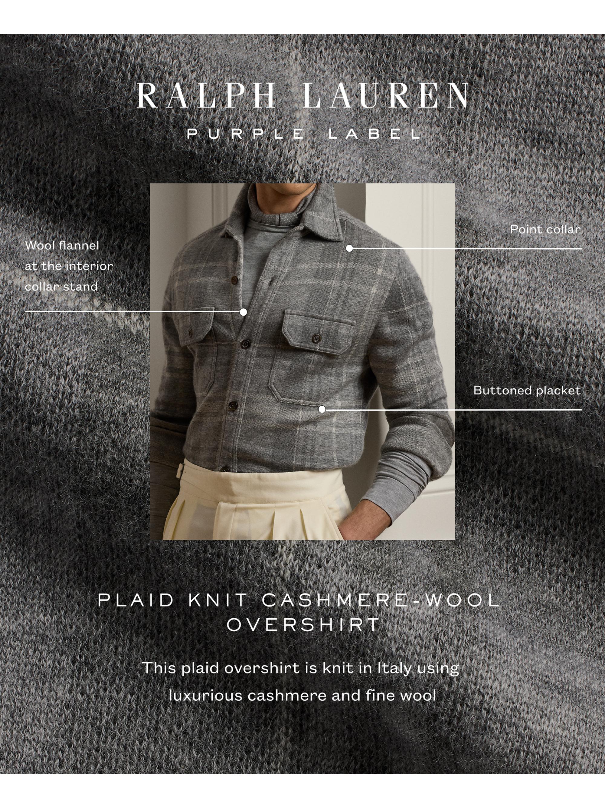 【新品】RALPH LAUREN PURPLE LABELチェックウールシャツ Ralph Lauren Purple Label Plaid-Print Suede Overshirt | Saks Fifth