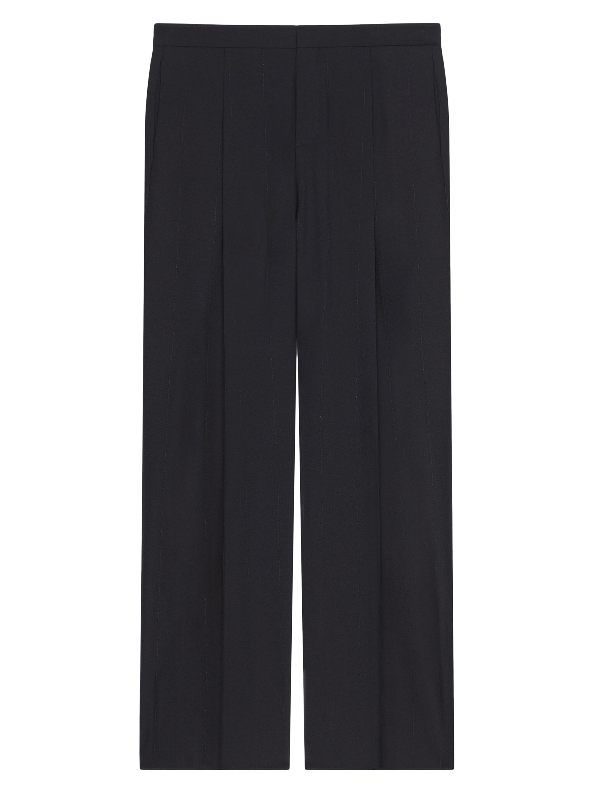 Givenchy Men's Tailored Pants in Wool with Lurex Stripes - Black