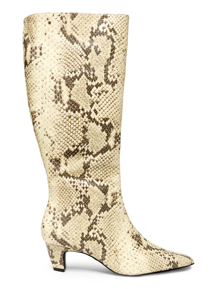 Schutz Dellia 65MM Snake-Embossed Leather Boots | Saks Fifth Avenue