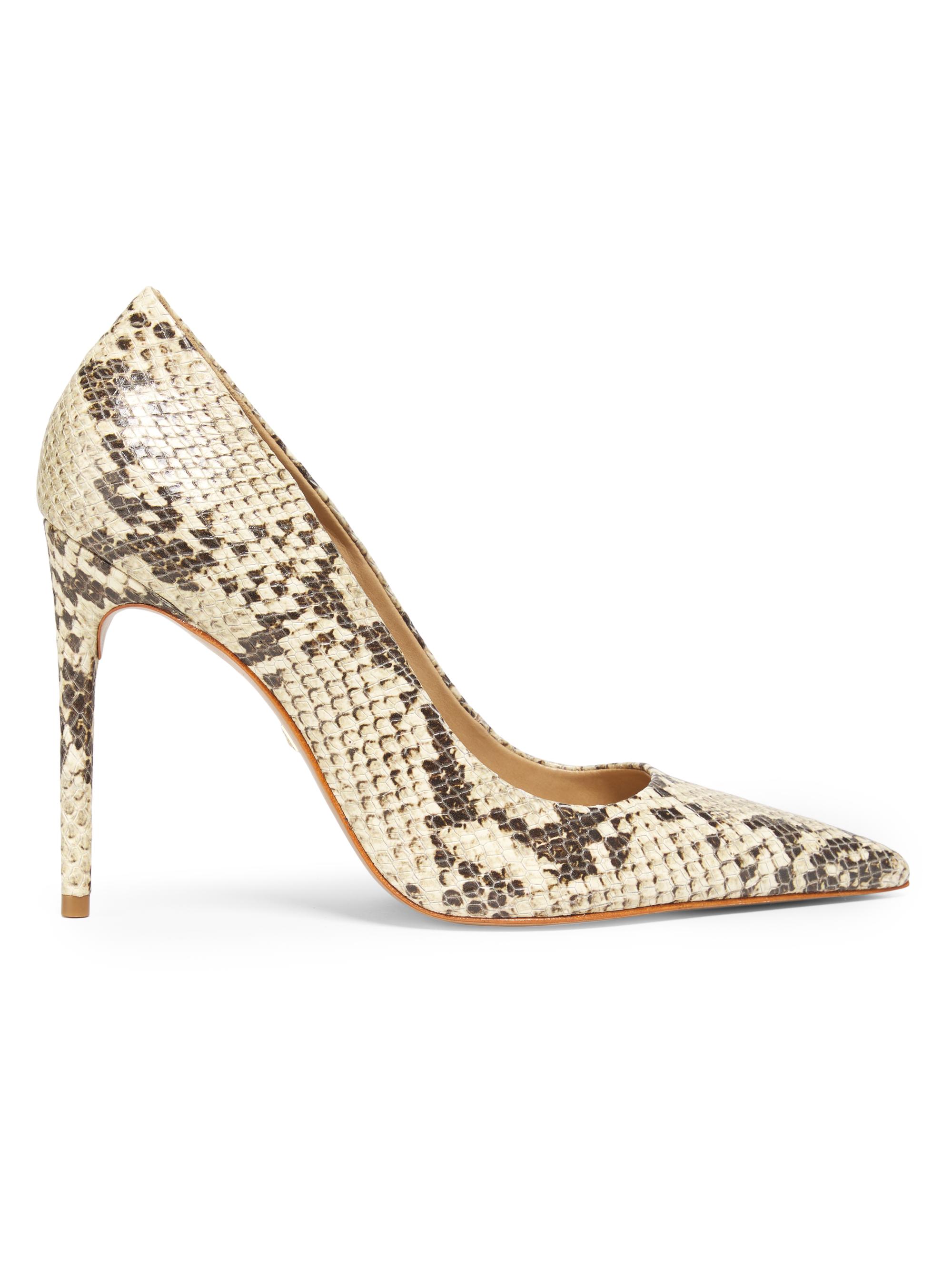 Schutz Women's Lou 100MM Snake-Embossed Leather Pumps - Natural
