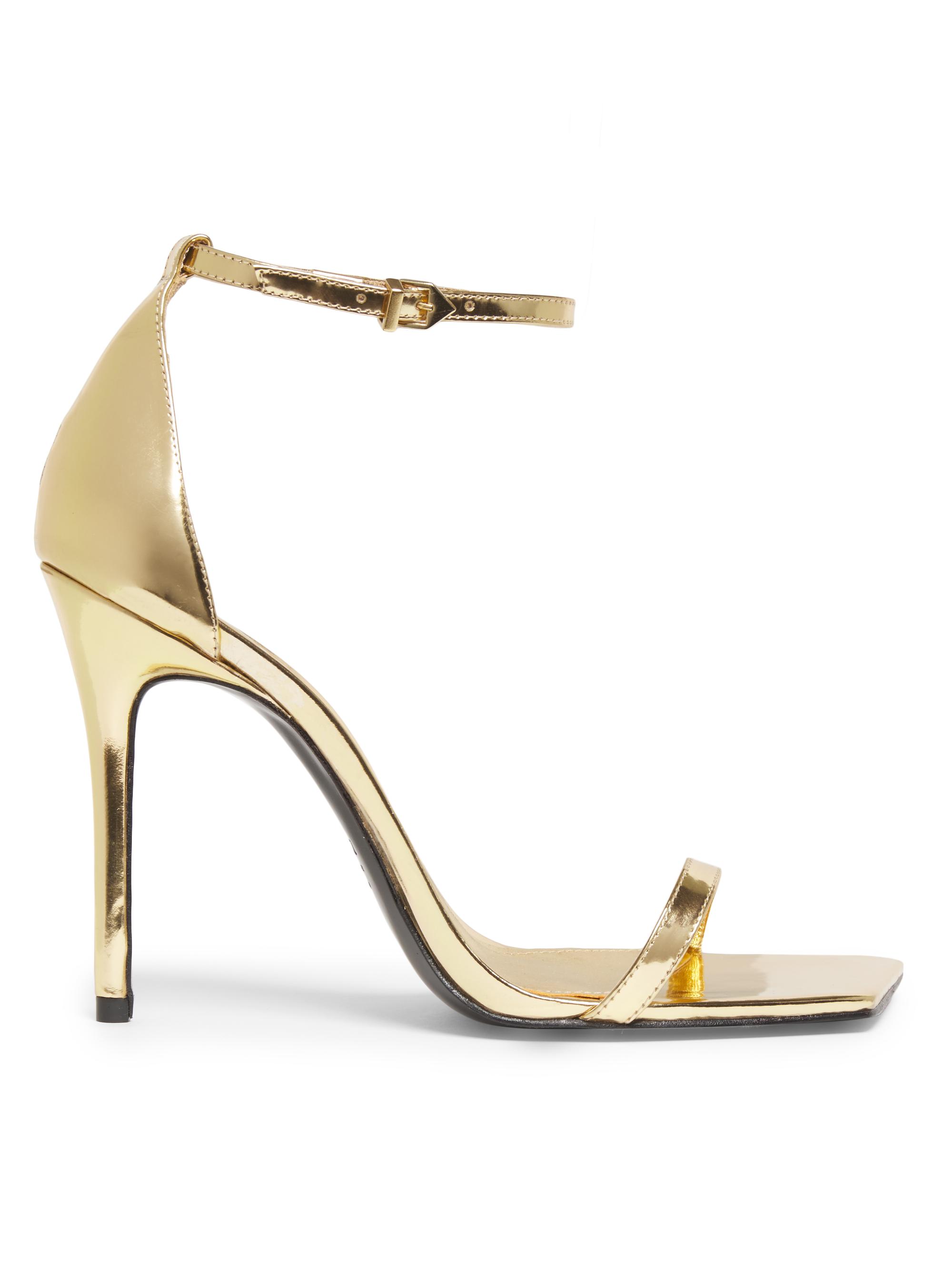 Schutz Women's Jenna 100MM Mirrored Leather Sandals - Ouro