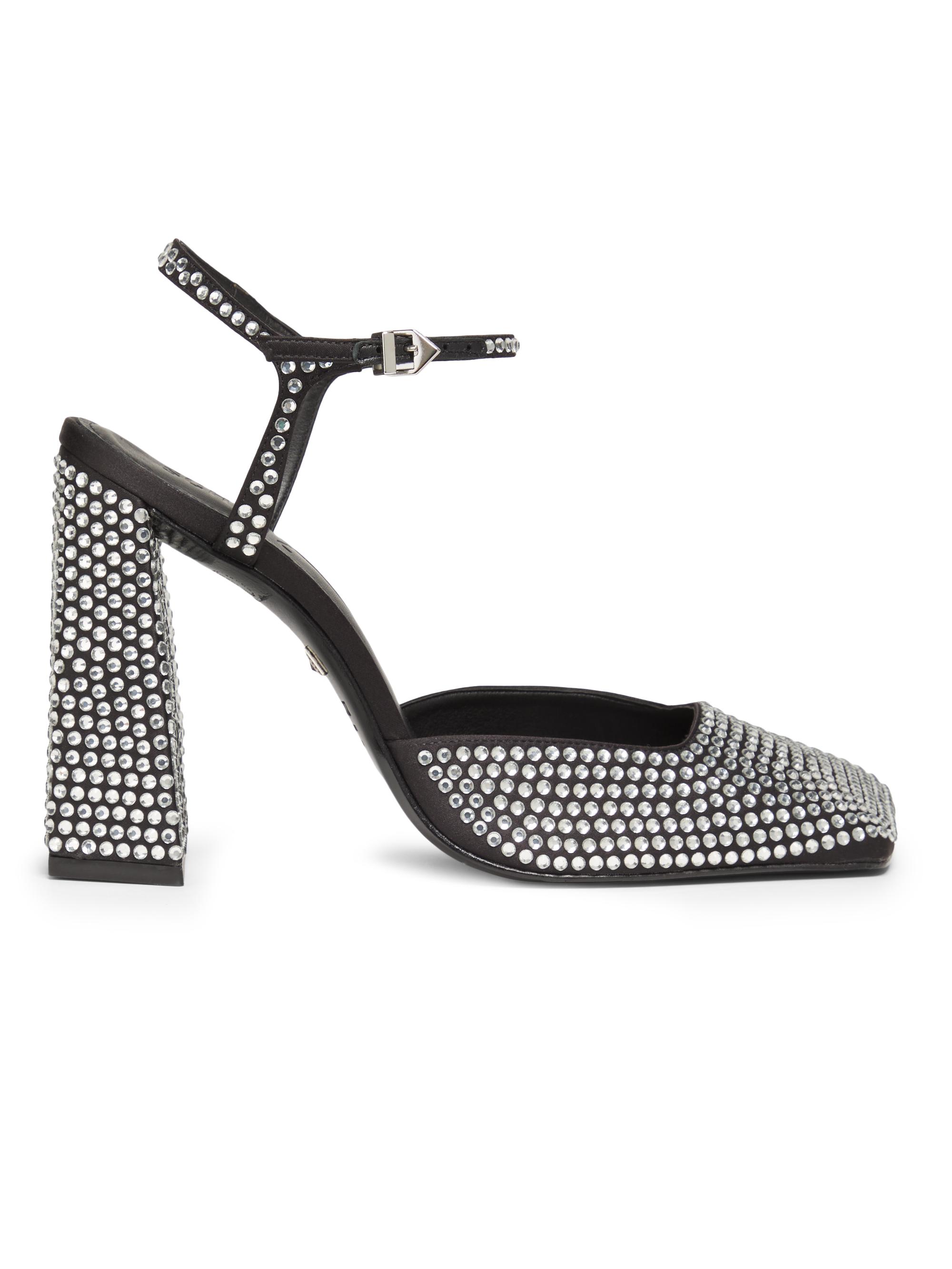 Schutz Women's Jaycie 100MM Crystal-Embellished Satin Pumps - Black