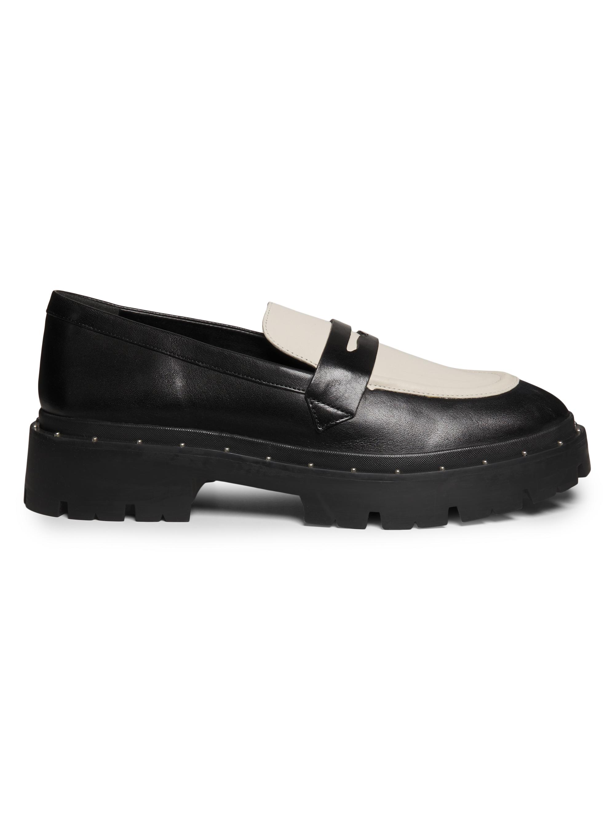 Schutz Women's Christie Man Taylor Leather Loafers - Black Pearl
