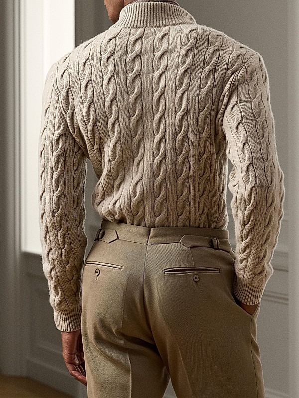 Shop Ralph Lauren Purple Label Cashmere Cable-Knit Sweater Shop Ralph Lauren Purple Label Cashmere Cable-Knit Sweater