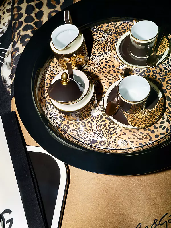 Shop Dolce&Gabbana Casa Leopard Tea Cup & Saucer Set | Saks Fifth 