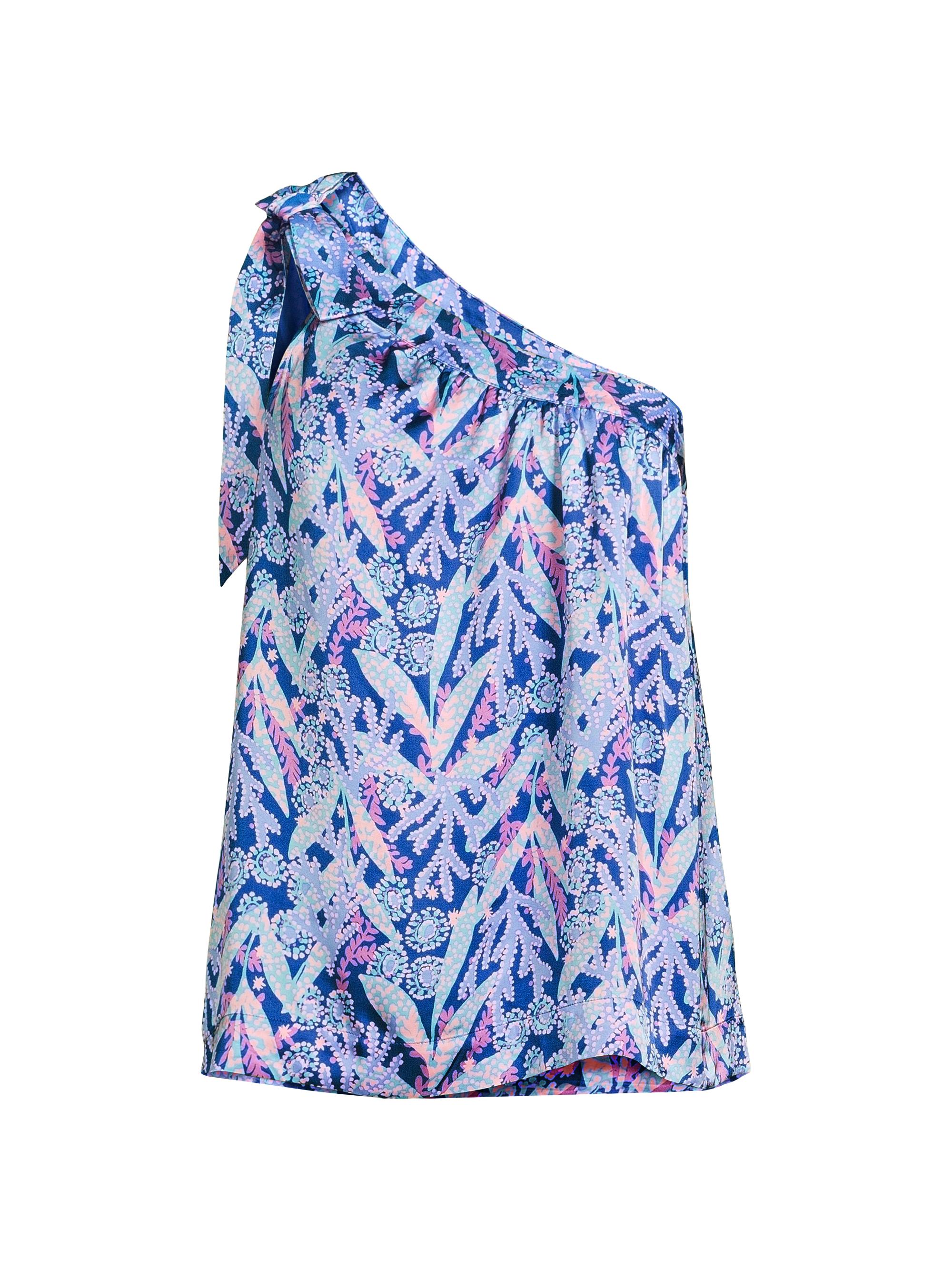 Lilly Pulitzer Women's Bexler One-Shoulder Top - Barton Blue Star Gazing