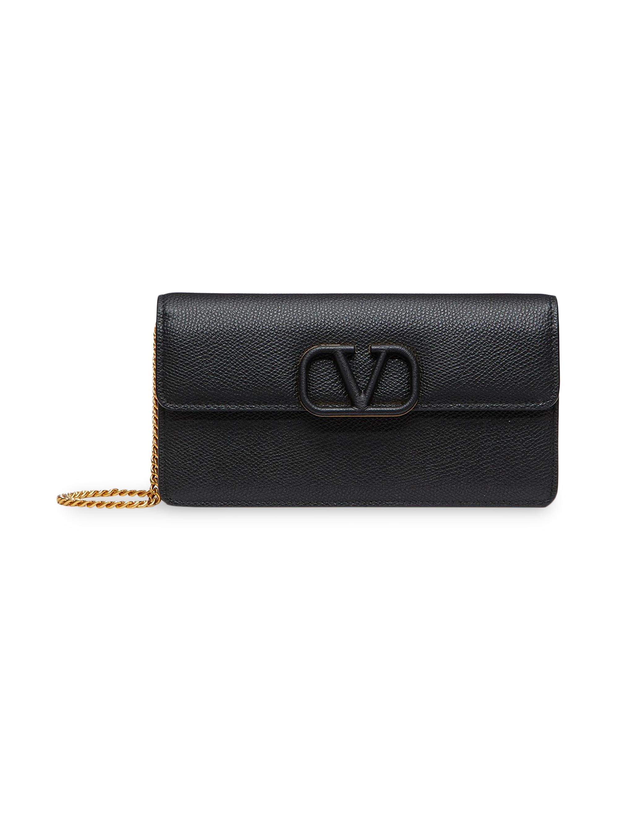 Valentino Garavani VLogo Signature Grainy Calfskin Wallet with