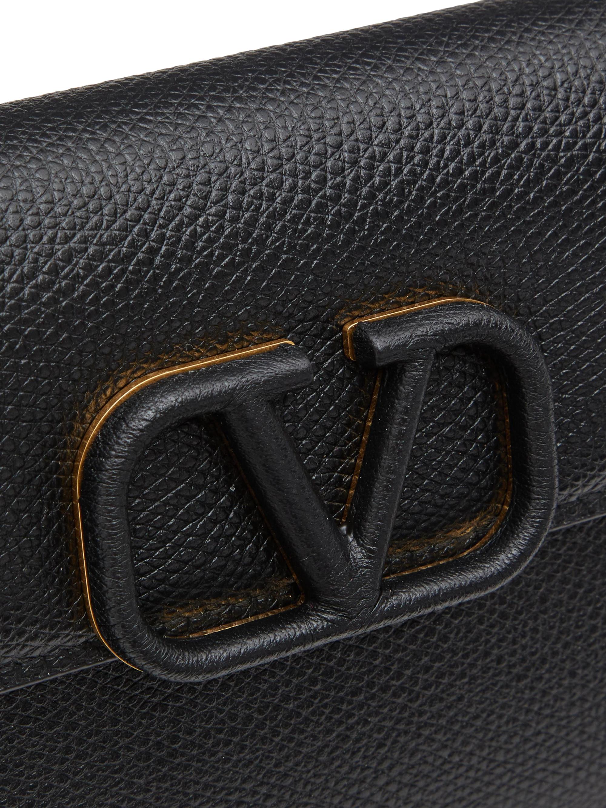 Valentino Garavani VLogo Signature Grainy Calfskin Wallet with