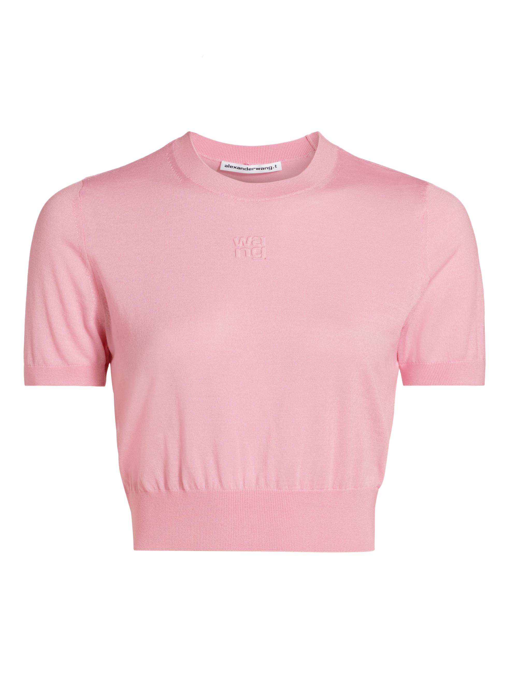 alexanderwang.t Women's Embossed Logo Tapered T-Shirt - Pink Lace