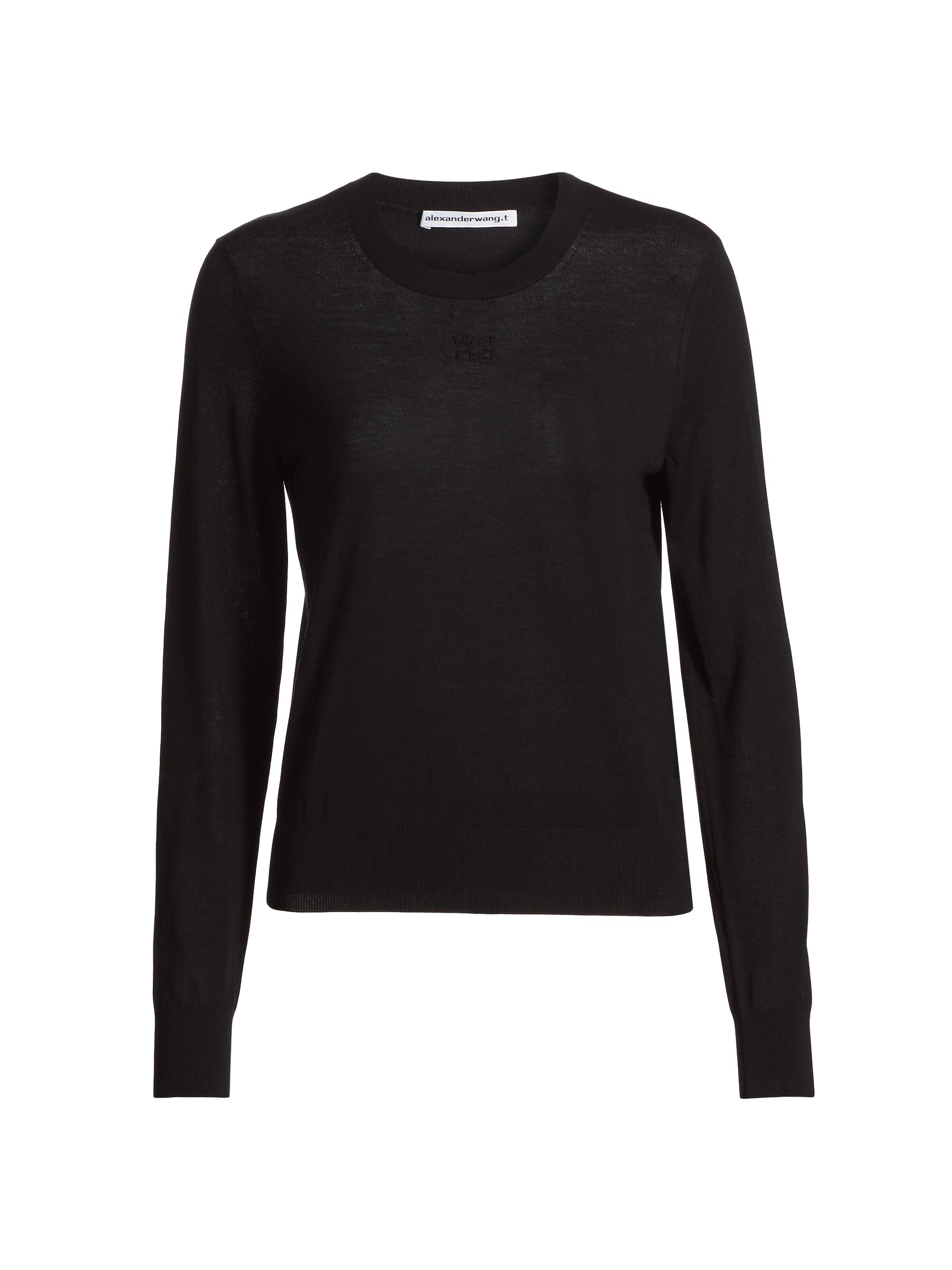alexanderwang.t Women's Embossed Logo Wool Sweater - Black