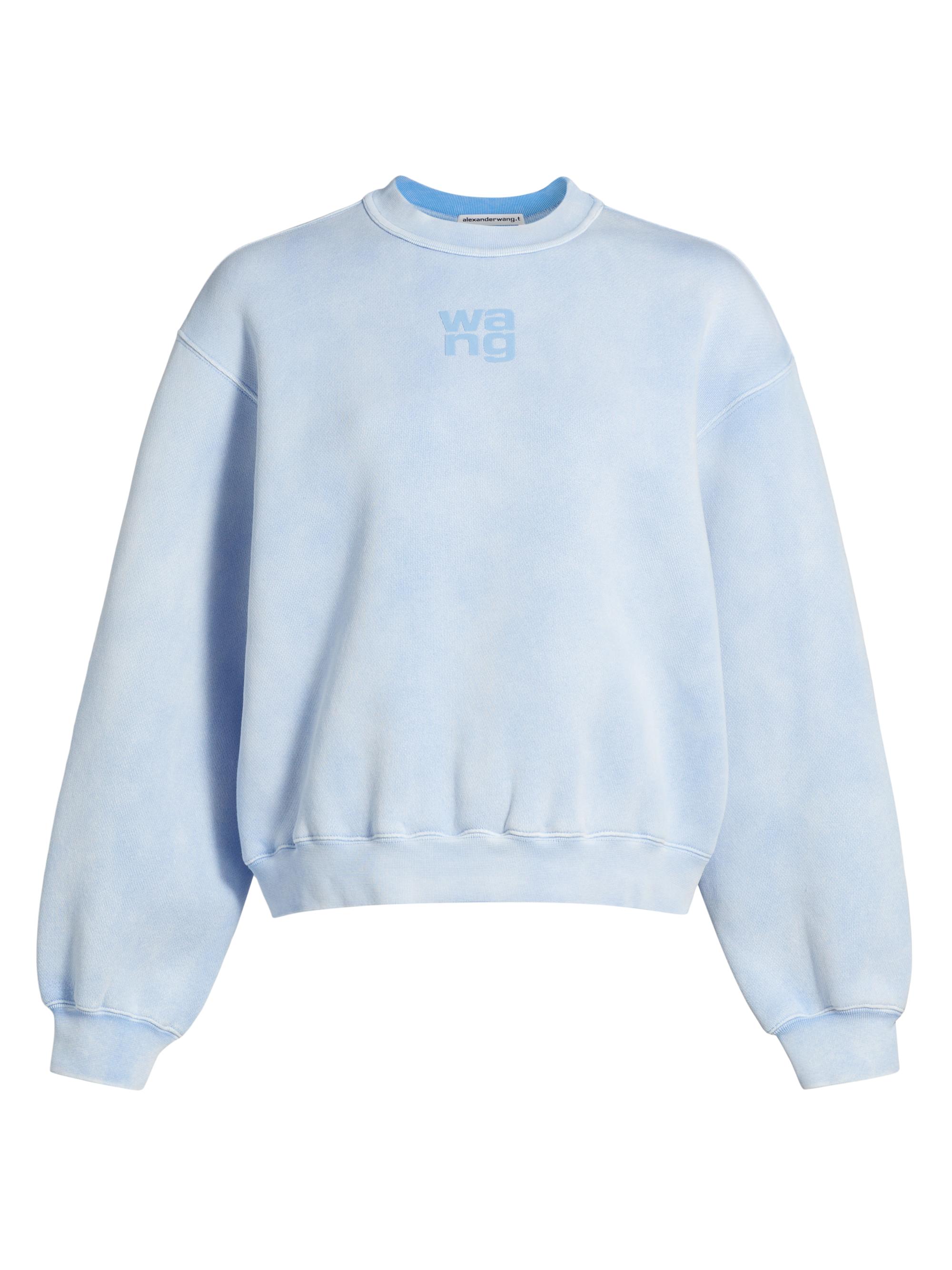 Alexander Wang Women's Essential Terry Puff Logo Sweatshirt - Washed Pale Blue