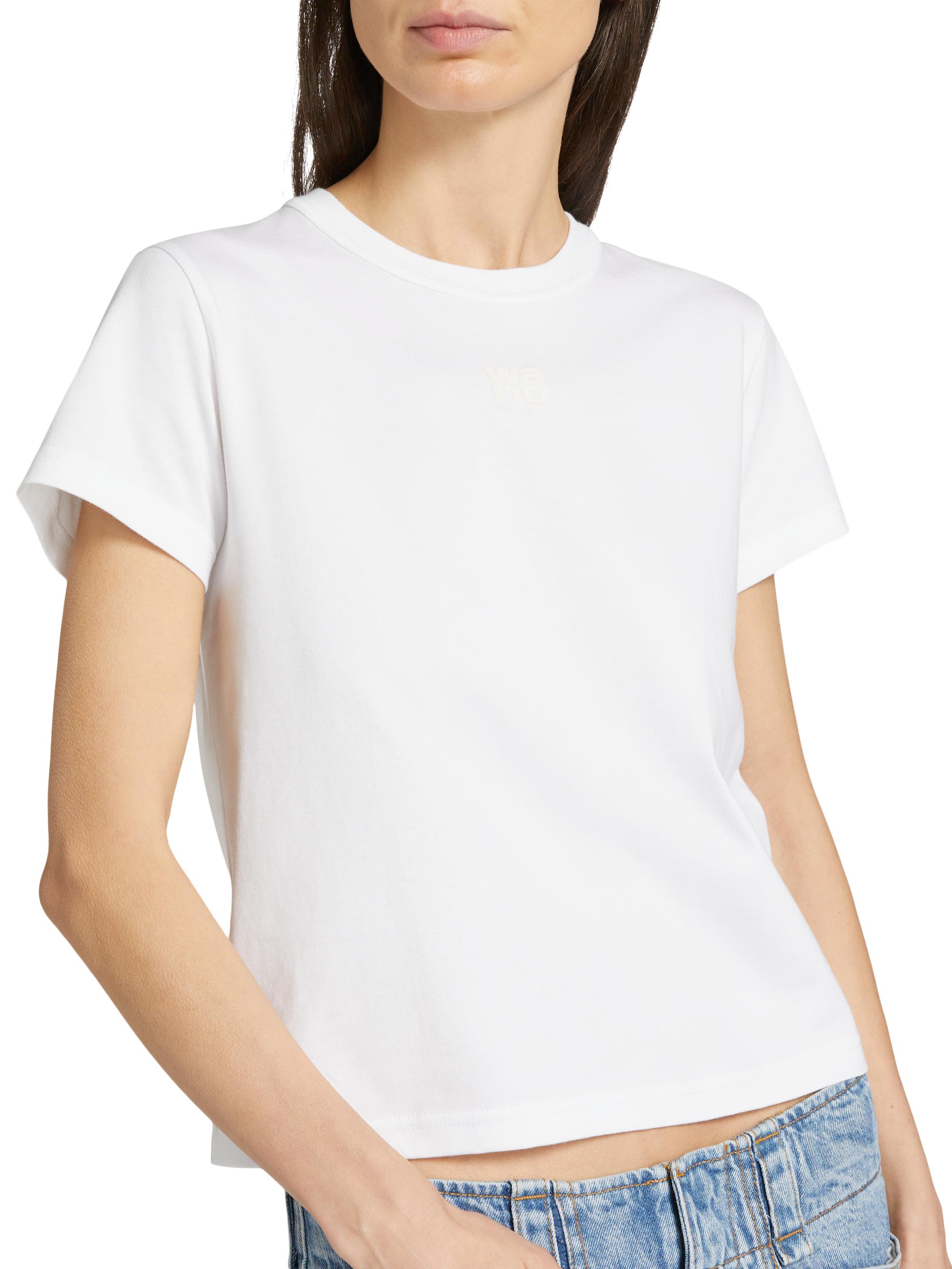 Alexander Wang オフショルダーブラウス　ホワイト　新品未使用 Alexander Wang Logo Cotton Crewneck T-Shirt | Saks Fifth Avenue