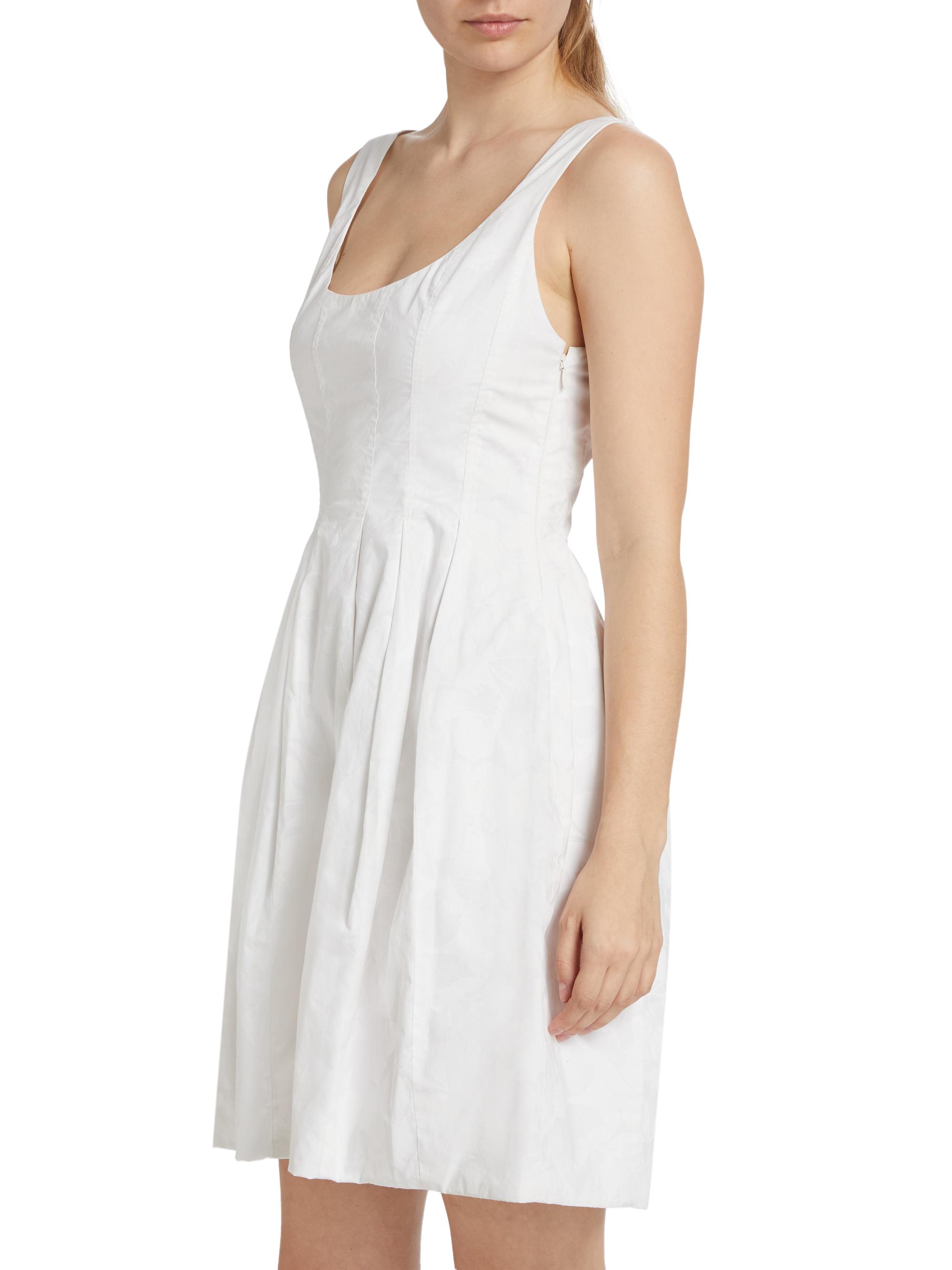 Derek Lam 10 Crosby Women's Jade Floral Cotton Scoopneck Minidress - White | Thumbnail 4