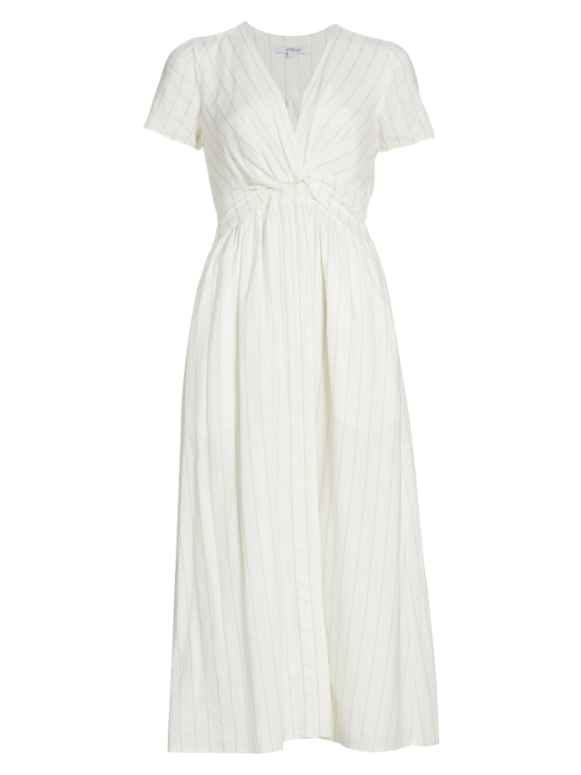 Derek Lam 10 Crosby Esmeray Striped Linen-Blend Midi-Dress | Saks