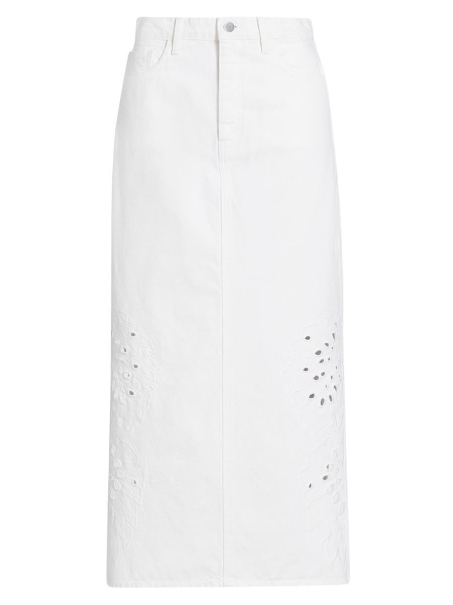Derek Lam 10 Crosby Violet Eyelet Denim Midi-Skirt | Saks