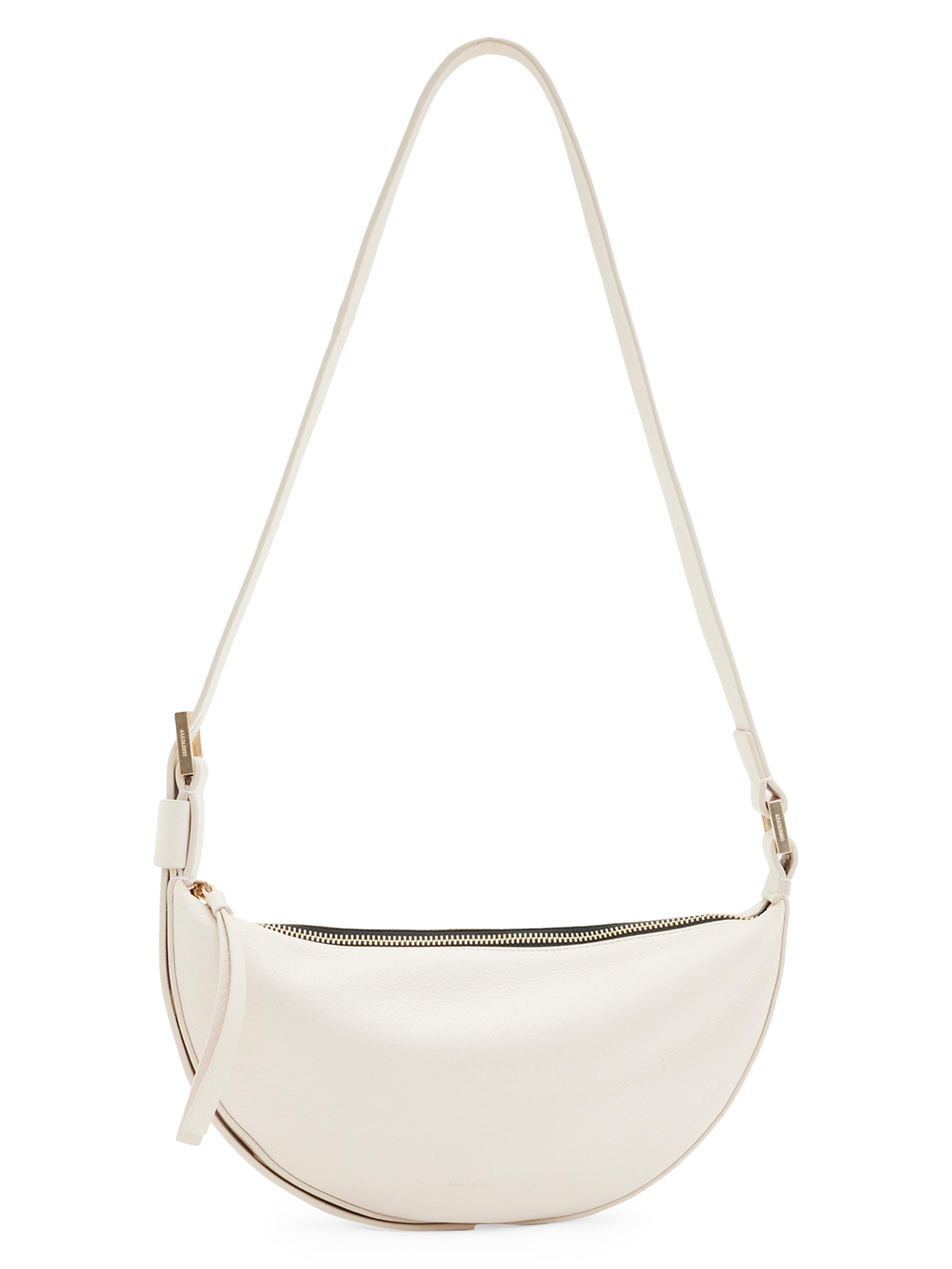 AllSaints Women's Half Moon Leather Crossbody Bag - White