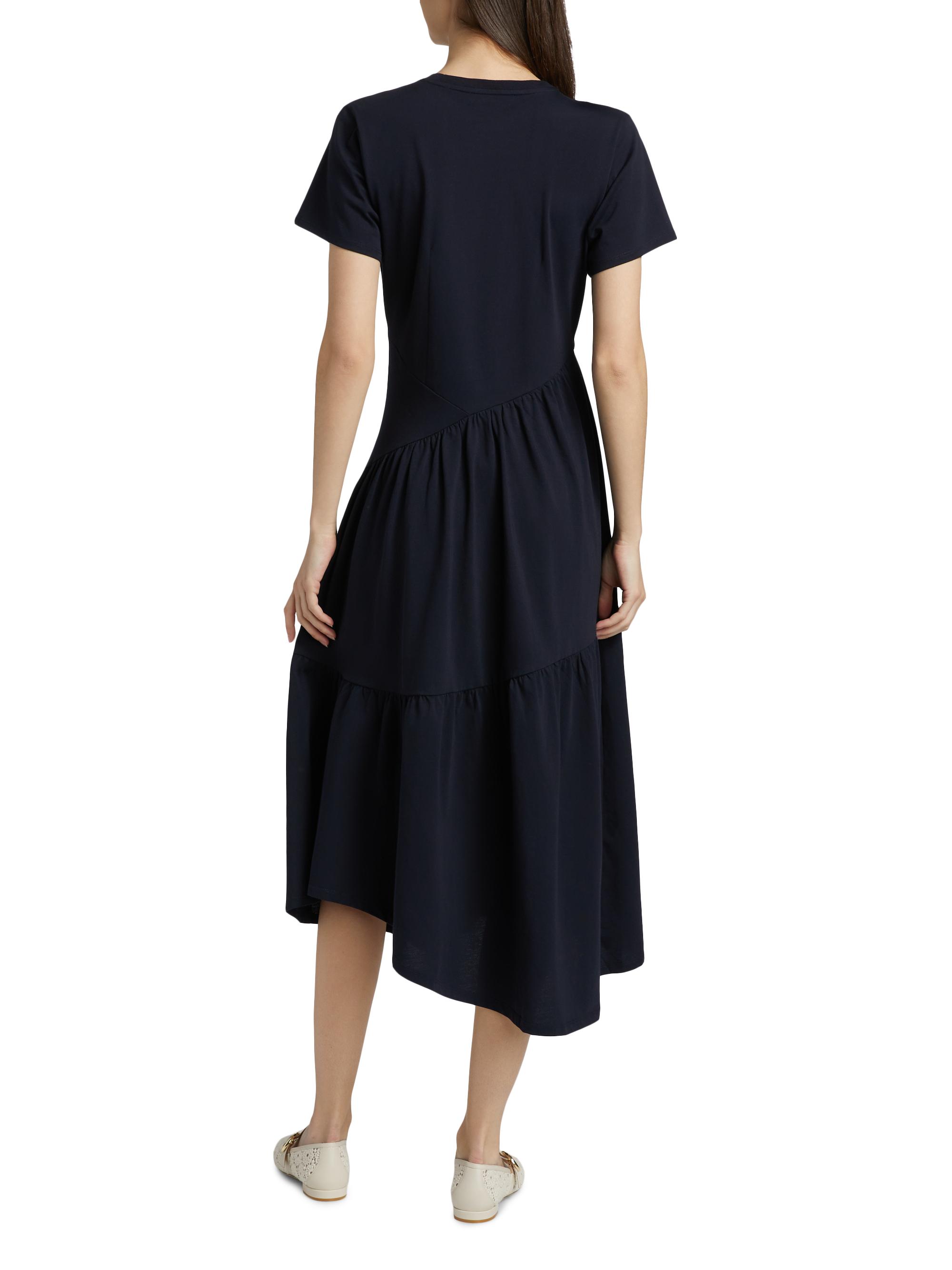 Frame Gathered Seam Cotton Midi-Dress | Saks Fifth Avenue