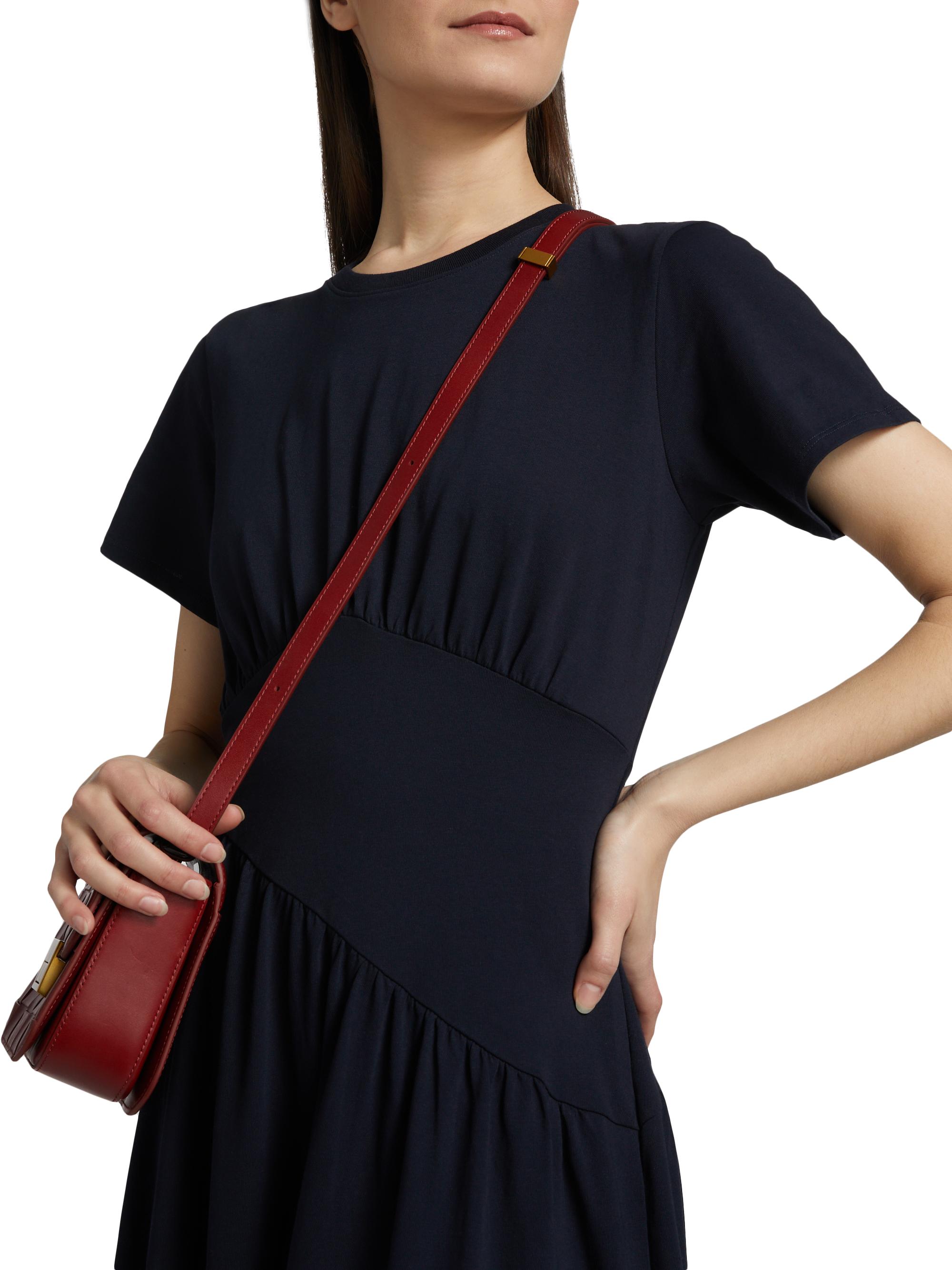 Frame Gathered Seam Cotton Midi-Dress | Saks Fifth Avenue