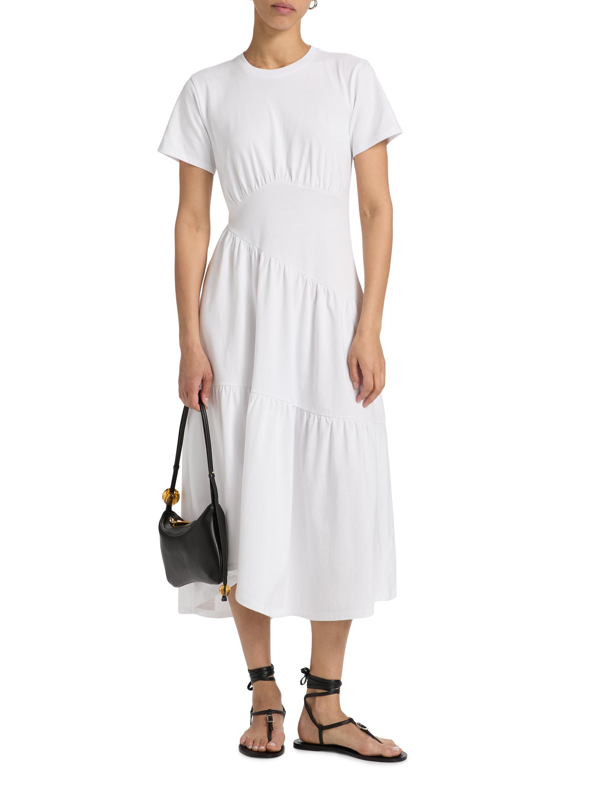 frame gathered seam short sleeve dress FRAME Gathered Seam Short Sleeve Dress in Black