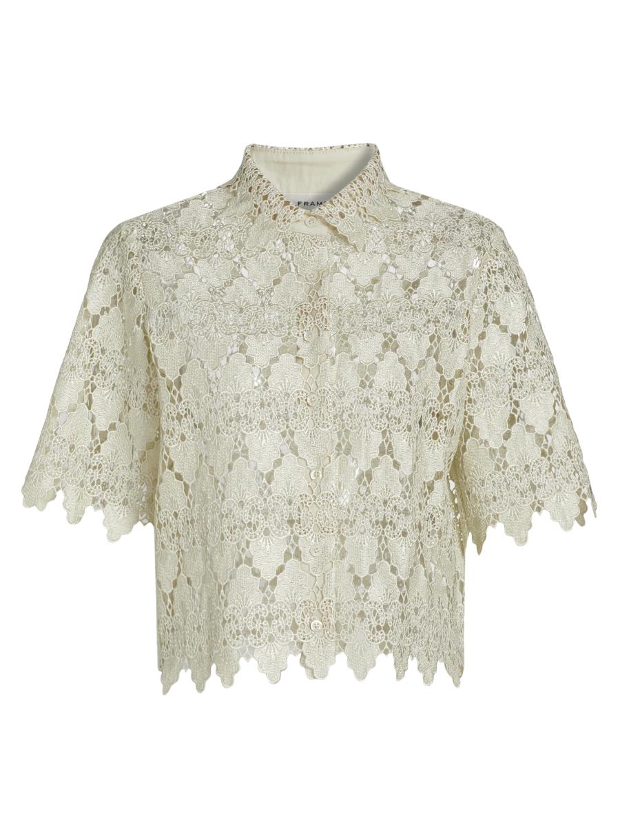 Frame Women's Lace Button-up Shirt In Green
