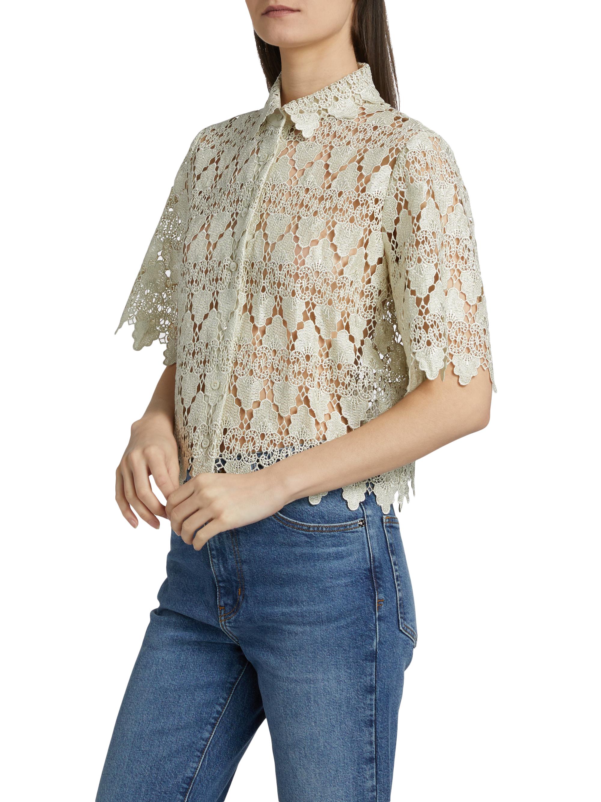 Frame Lace Button-Up Shirt | Saks Fifth Avenue