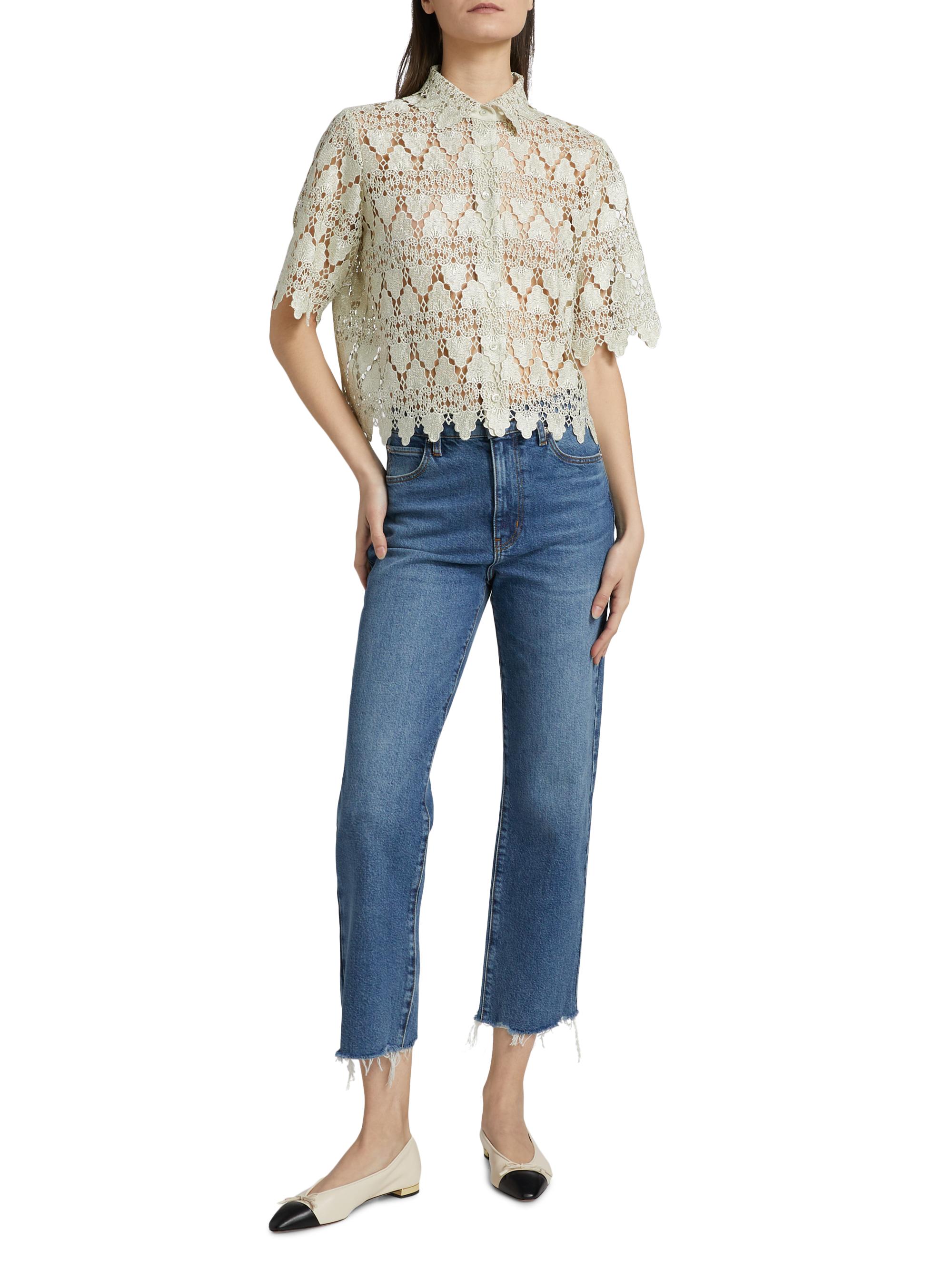 トップス S framed lace tops Frame Top Lace Short Sleeve Top Sz XS | eBay