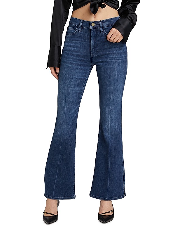 Shop Frame Le Easy Flare Side-Slit Mid-Rise Jeans | Saks Shop Frame Le Easy Flare Side-Slit Mid-Rise Jeans | Saks