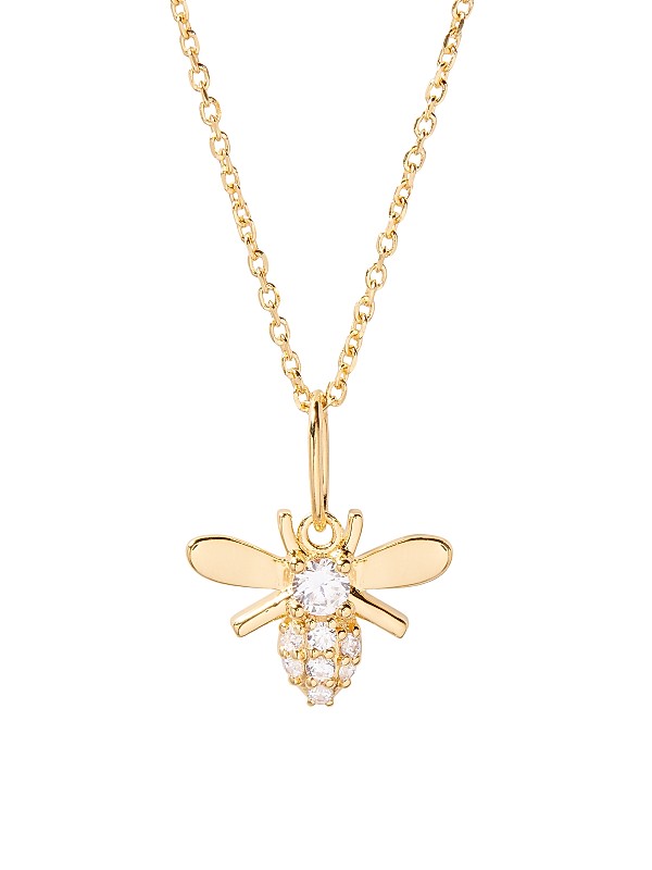 14k Gold Petite Bee with CZ Pendant 14k Gold Petite Bee with CZ Pendant