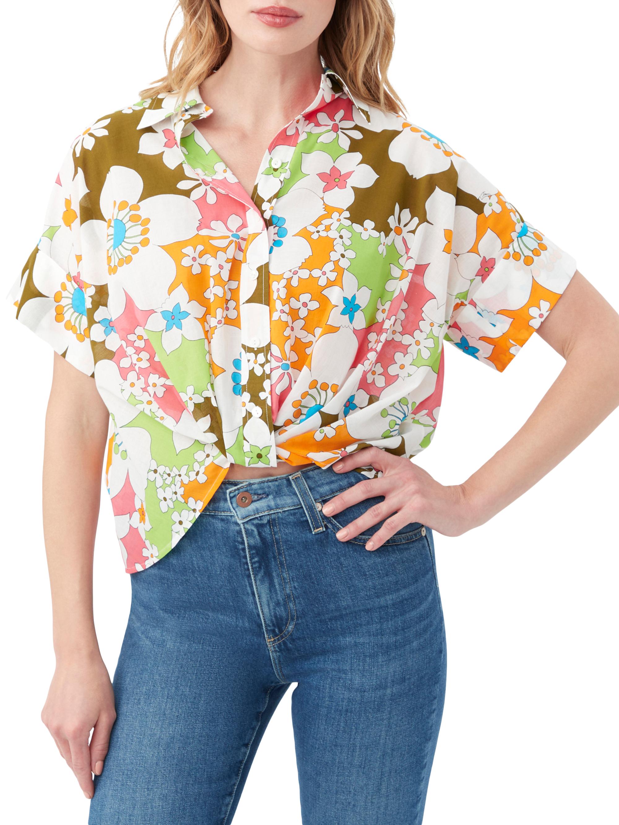 Trina Turk Women's Coty Floral Cotton Tucked Shirt