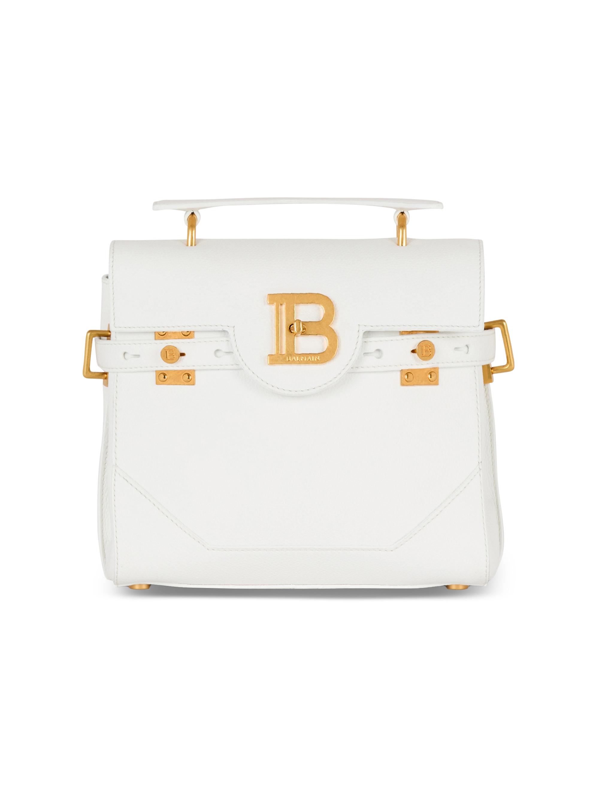 Balmain Women's B Buzz 23 Grained Leather Top Handle Bag - Blanc