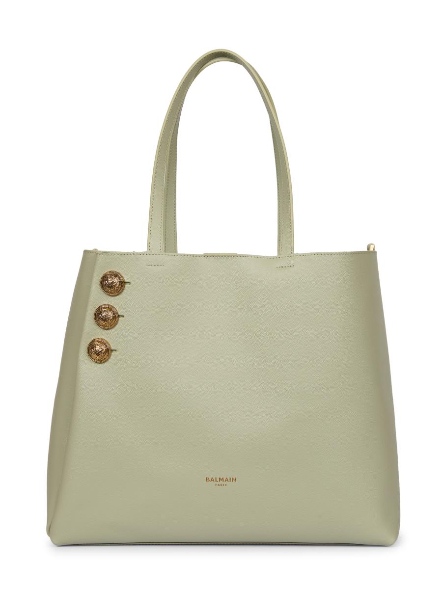 【関税&送料込】Balmain Emblema Handbag Balmain Embleme Leather Shopping Bag | Saks Fifth Avenue